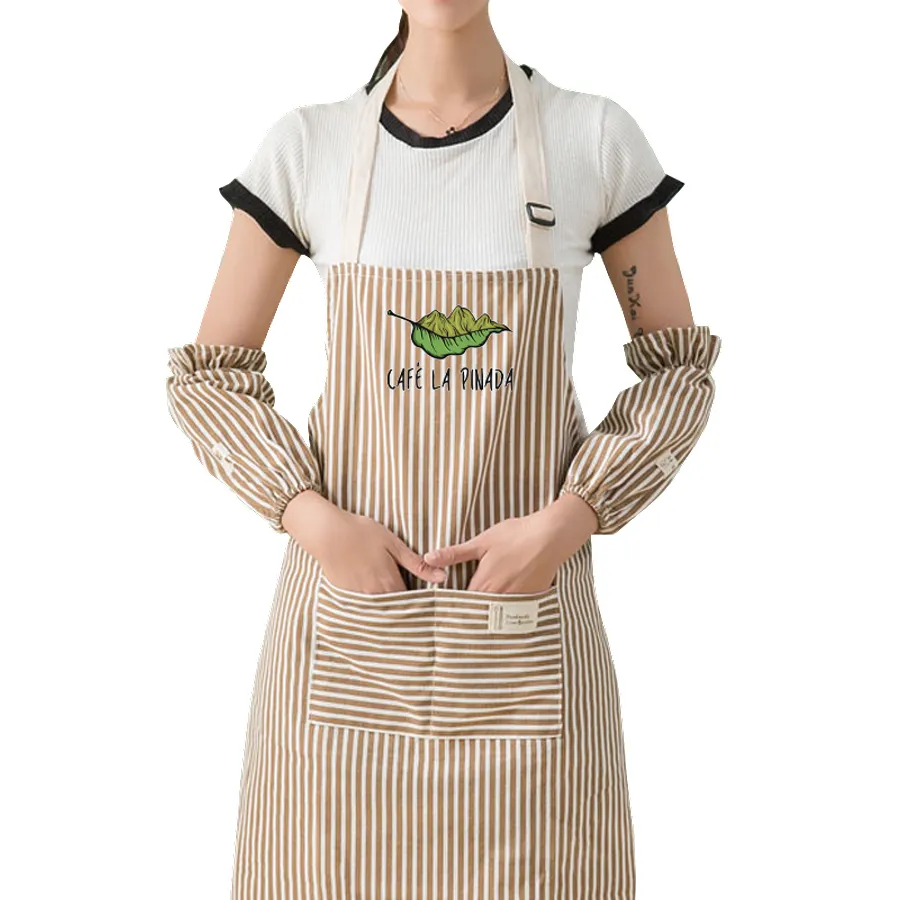 Striped Cotton and Linen Apron 3