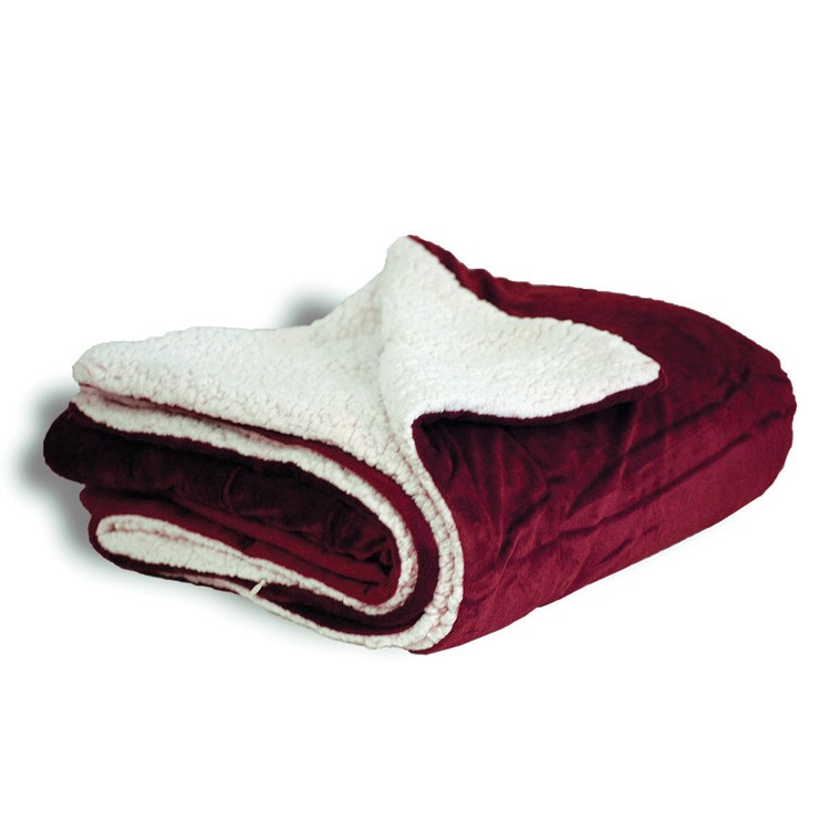 Maroon Sherpa Blanket 2