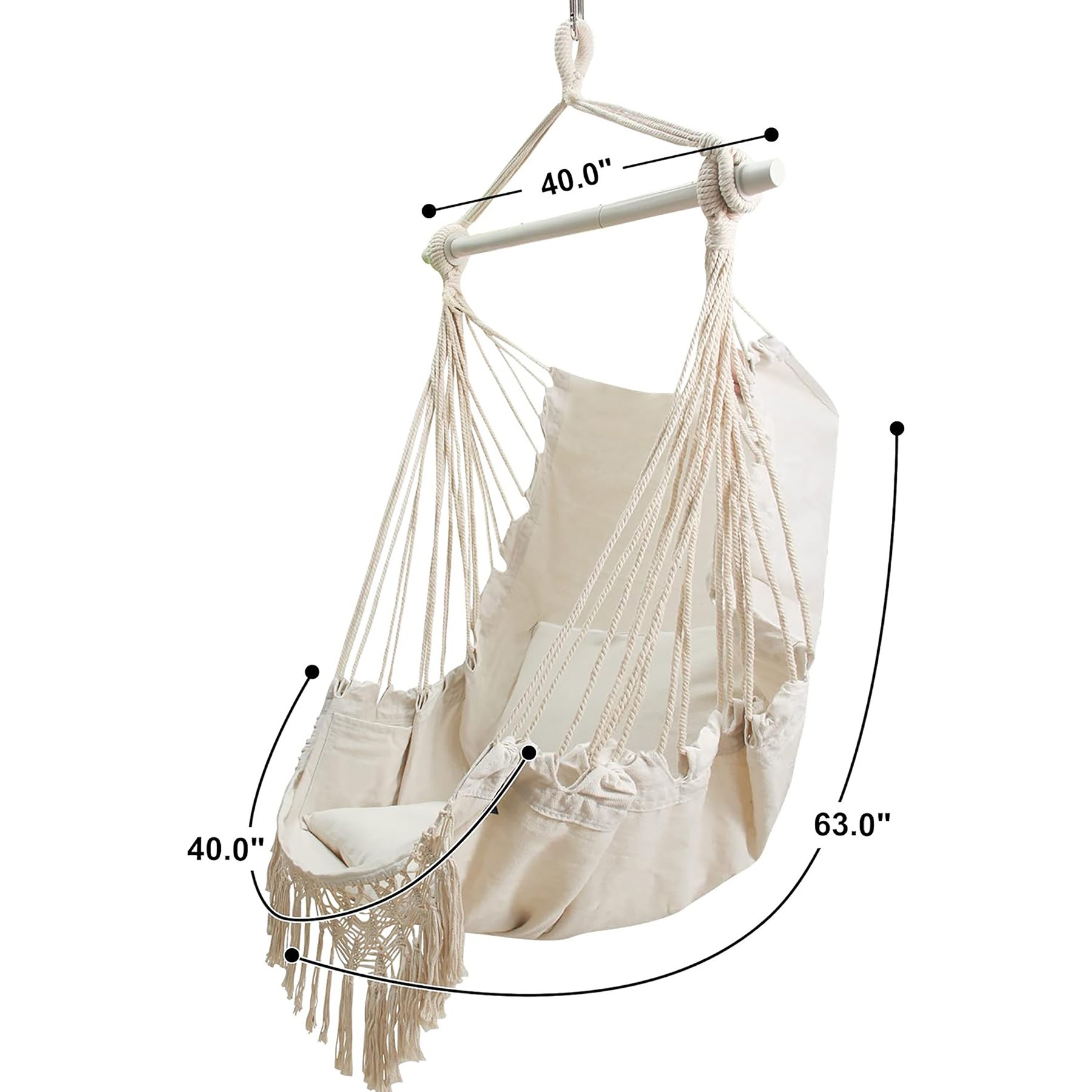 Cotton Woven Hammock Swing with Two Pillows 5