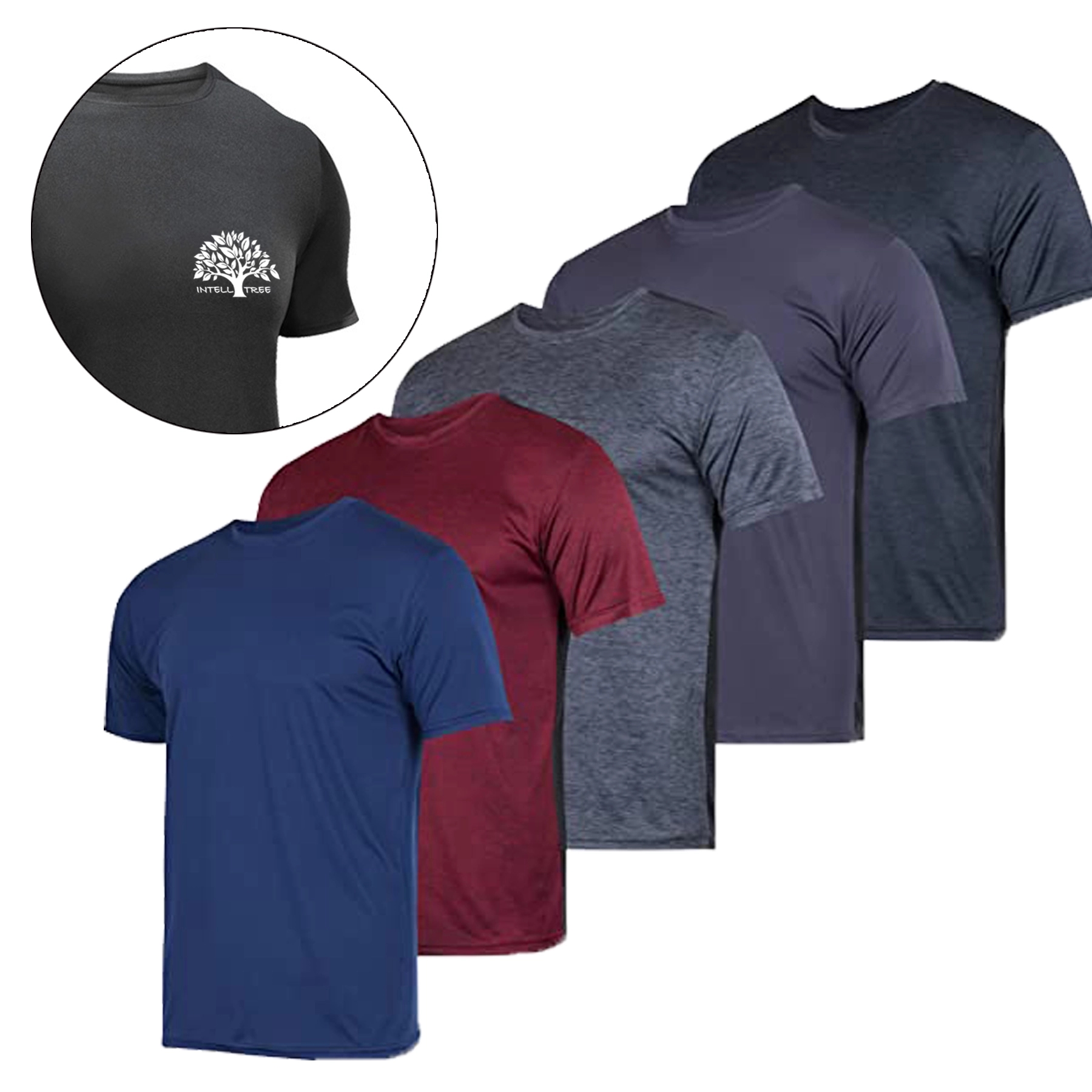 Mens Active Quick Dry Crew Neck T Shirts 2