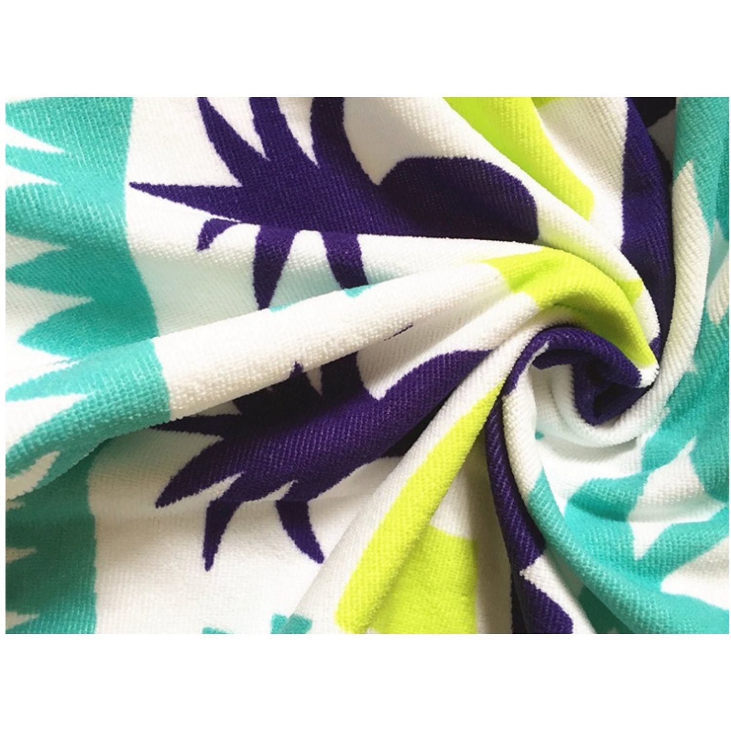 60" Diameter Round Sublimated Plush Microfiber Beach Towel 4