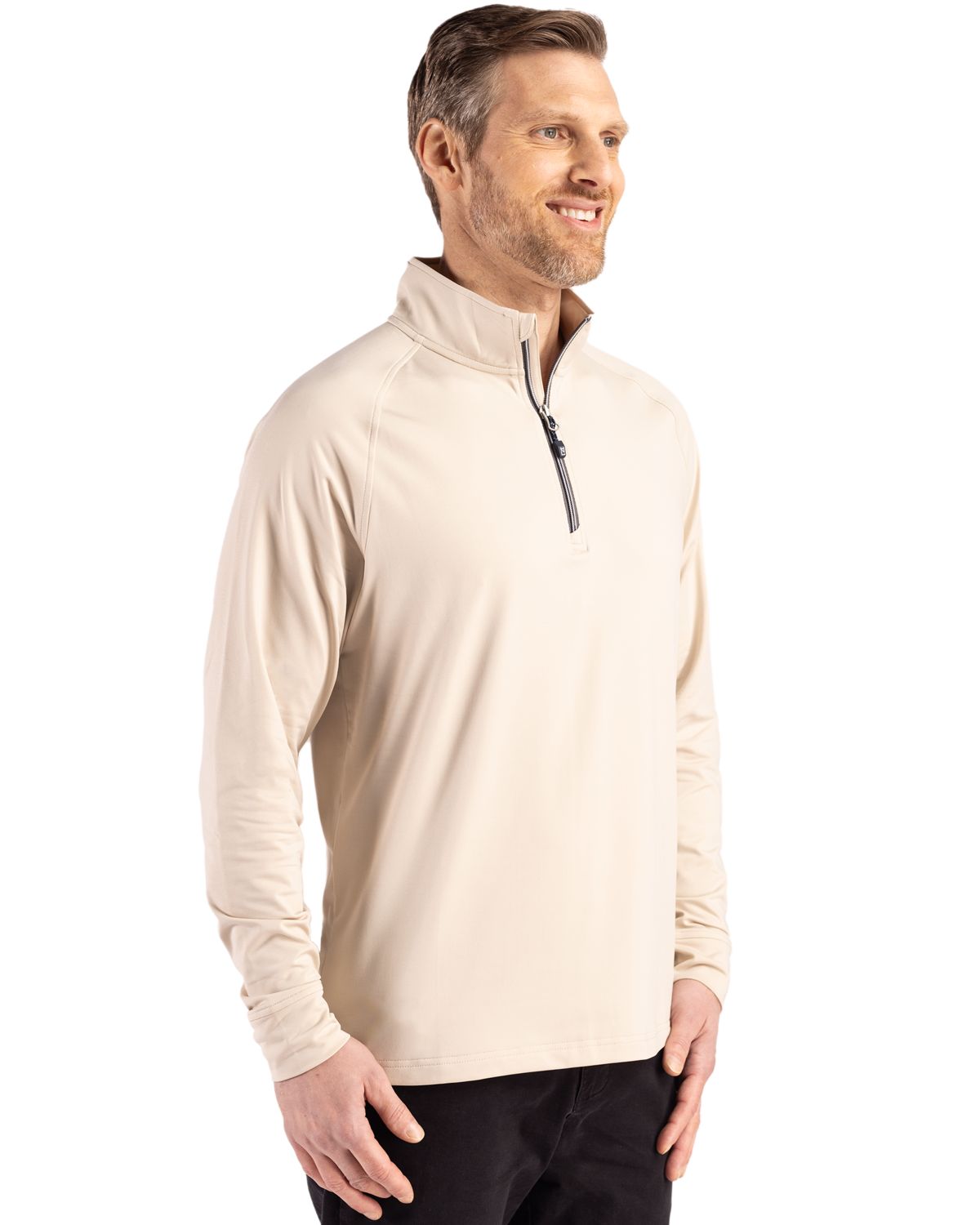 Cutter & Buck Adapt Recycled Soft Knit Stretch  Mens Quarter Zip Pullover 69