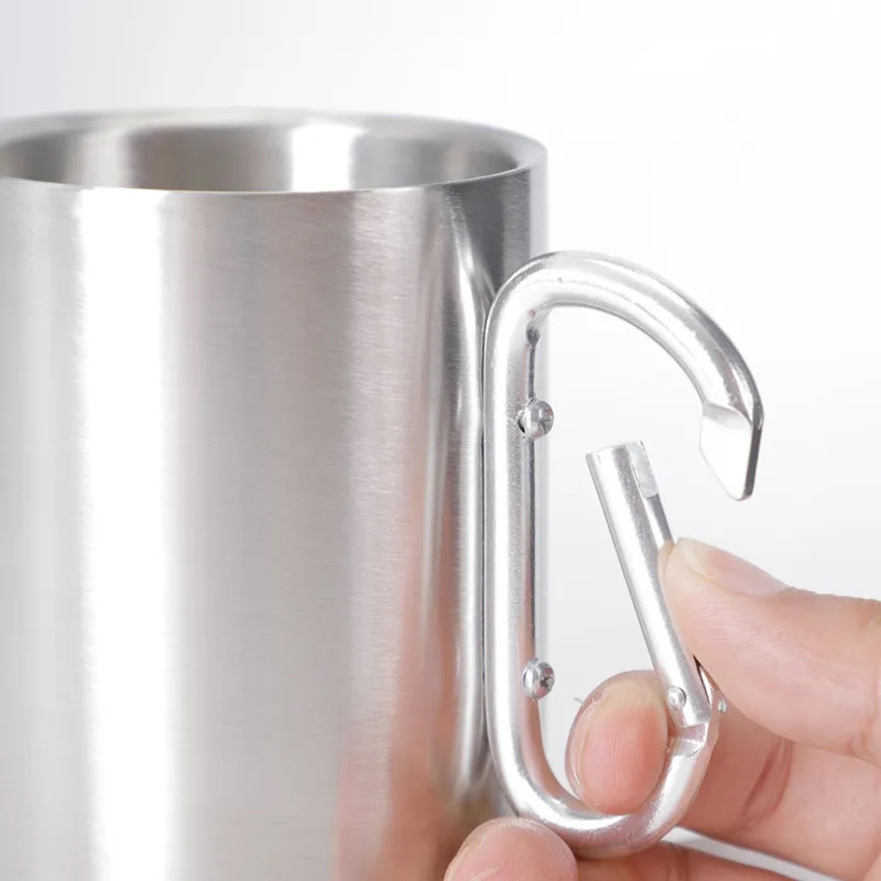 220ml Stainless Steel Mug with Handle and Lid 1