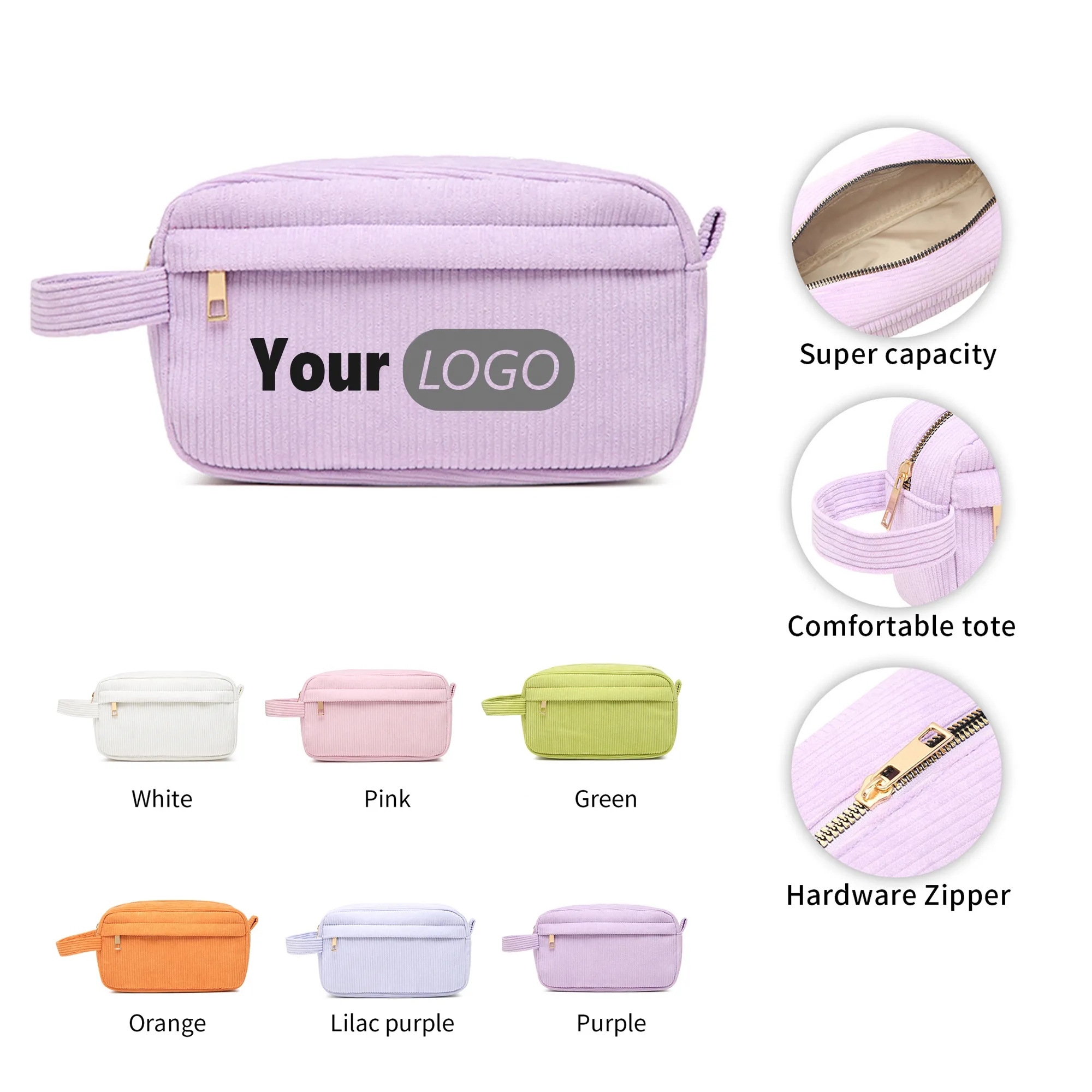 Corduroy Travel Cosmetic Bag 2