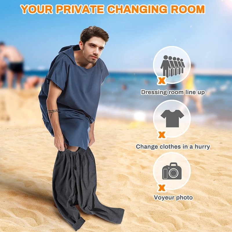 Quick-Drying Beach Surf Poncho Changing Robe With Hood 6