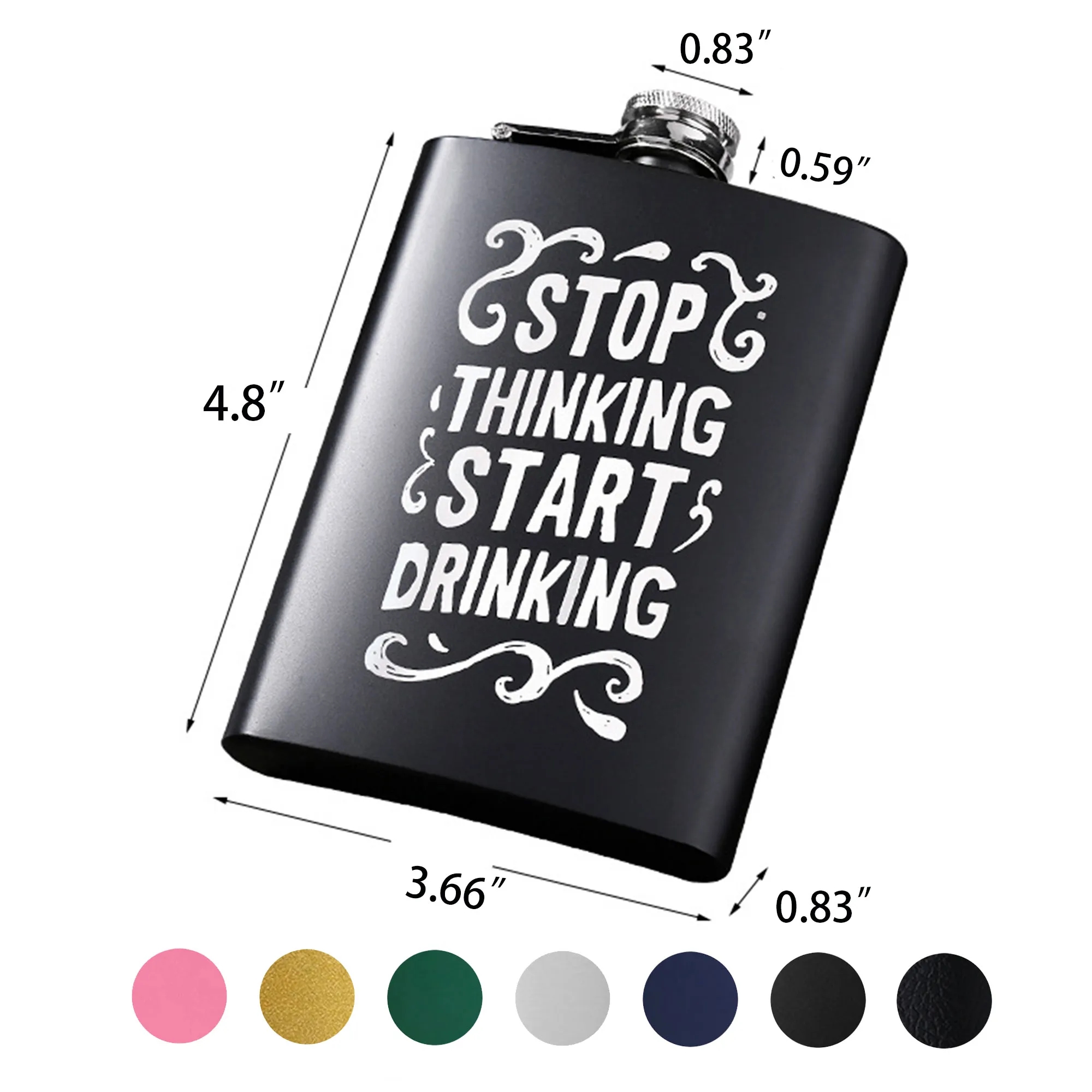 Stainless Steel Leakproof Thin Flask 8 Oz