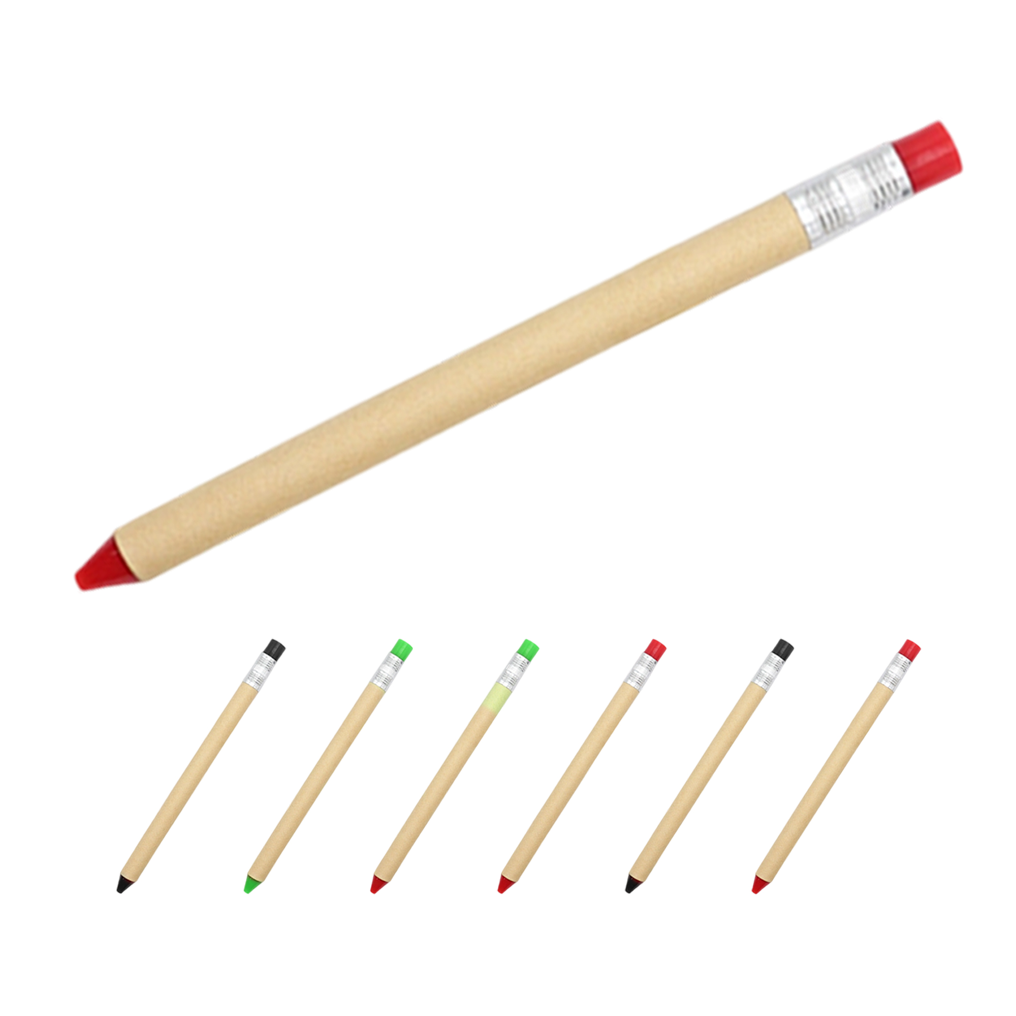 Paper Barrel Click Ballpoint Pen 6.5" Length x 0.47" Width 6