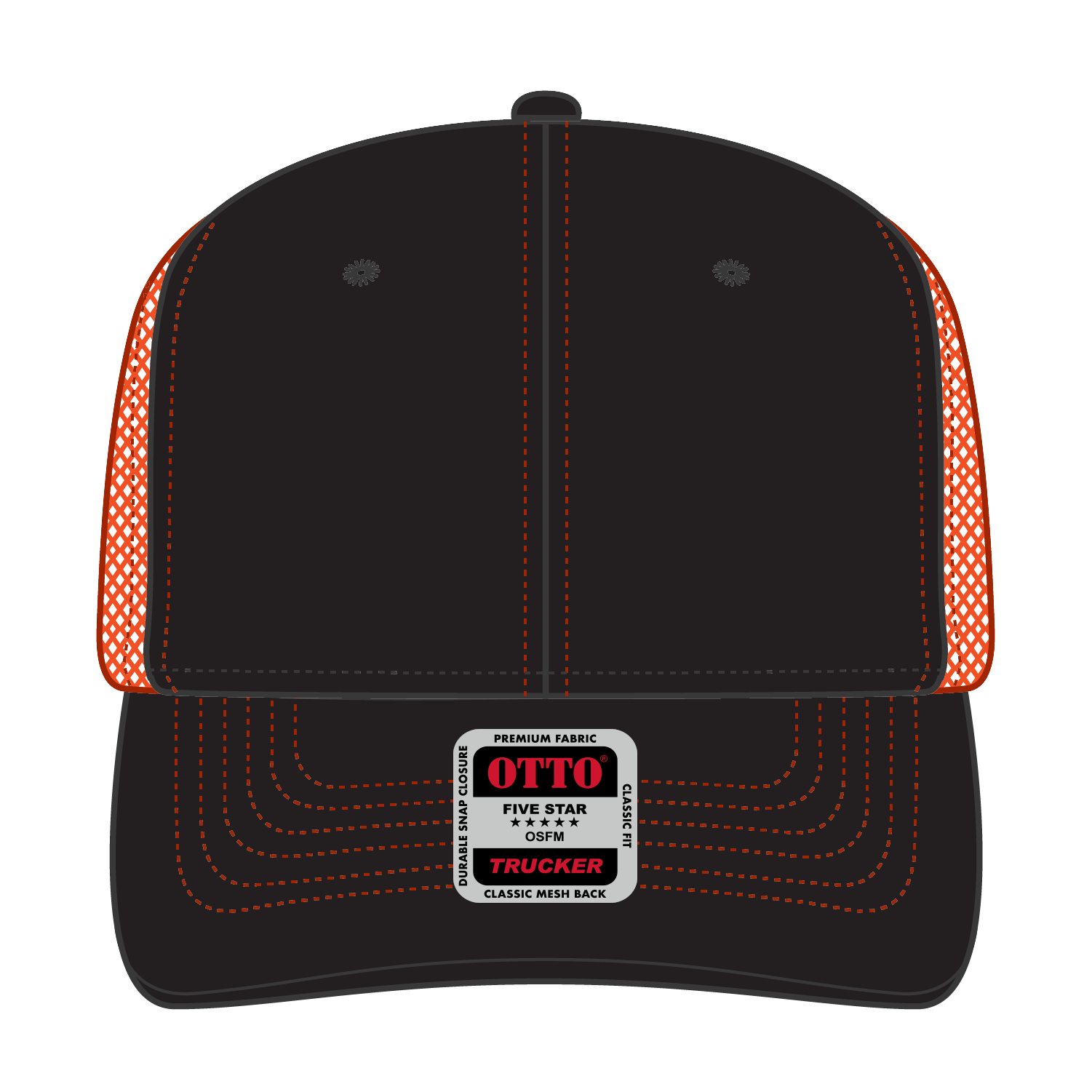 OTTO CAP® 6 Panel Mid Profile Mesh Back Trucker Hat 133