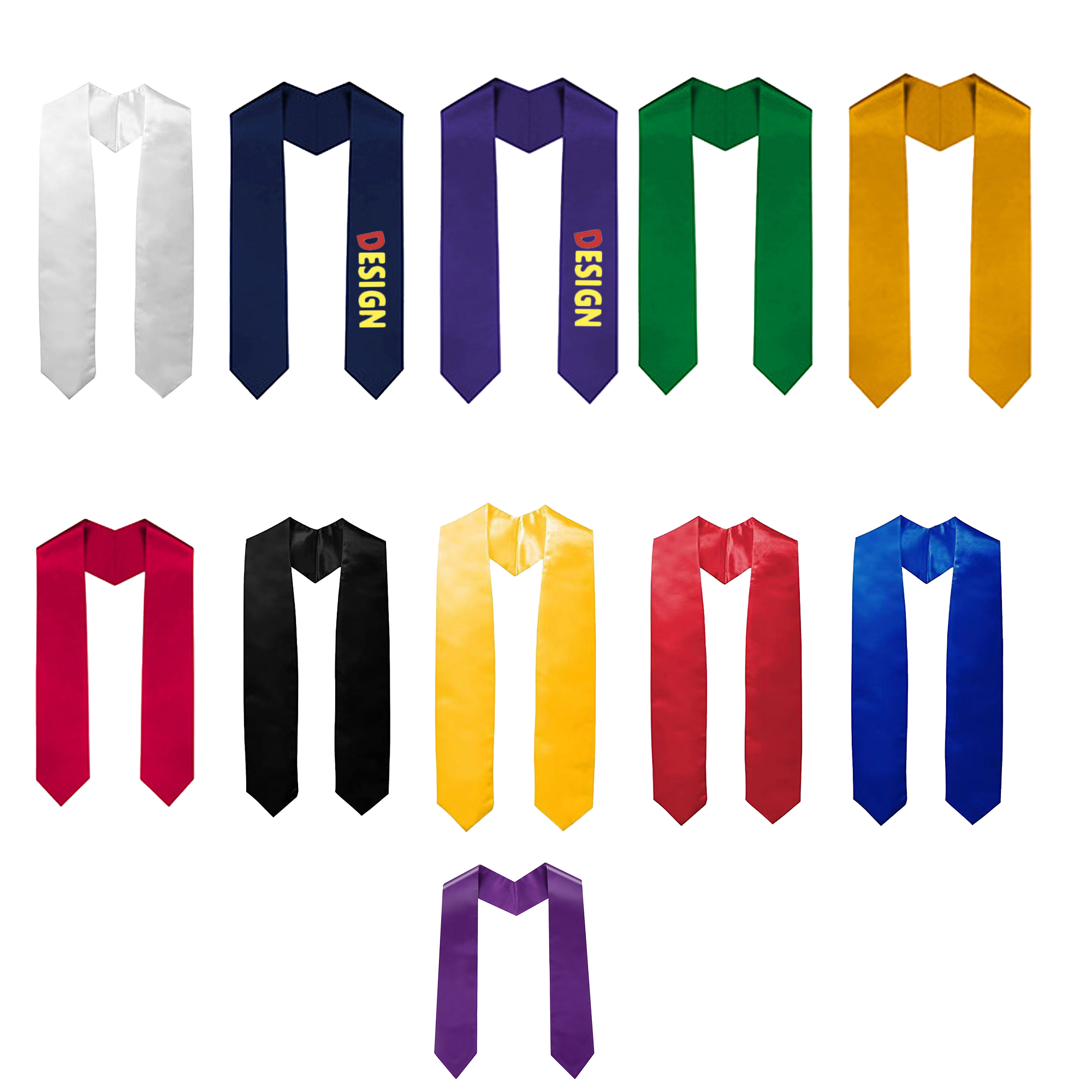 Graduation Stole with Satin Finish 2