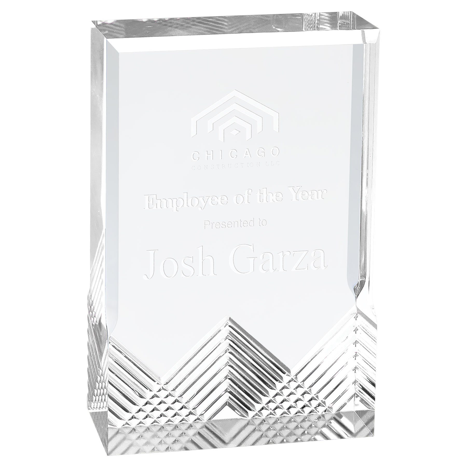 3.5" x 5" Silver Apex Mirage Acrylic Award