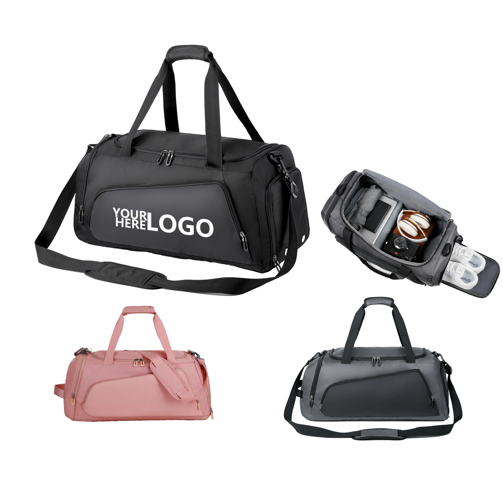 Polyester Travel Bag with Separate Shoe Compartment and Water-Resistant Feature 2