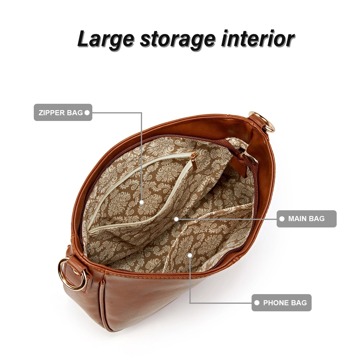 Women'S Leather Crossbody Purse Handbag 15