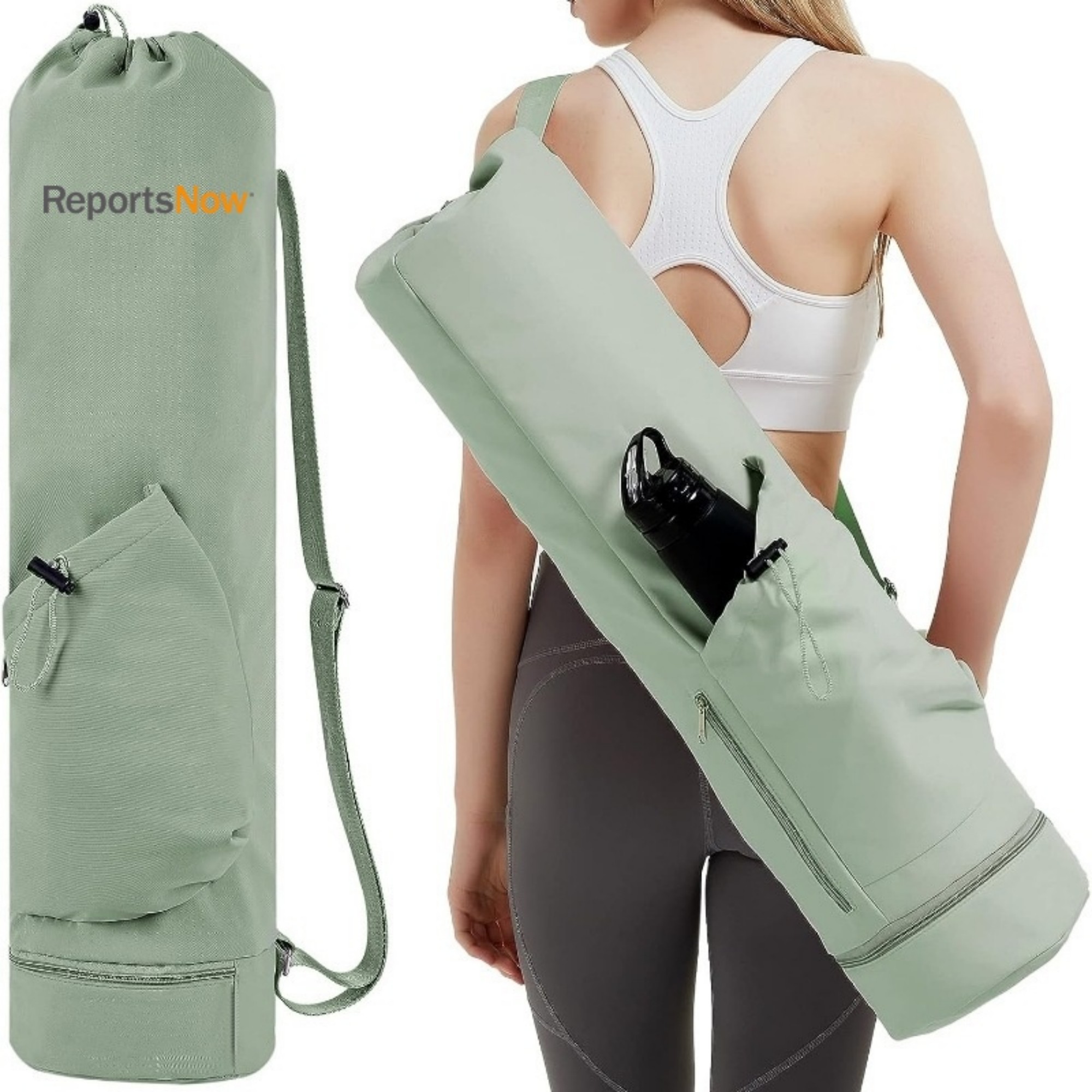 Yoga Mat Bag With Water Bottle And Bottom Wet Pocket