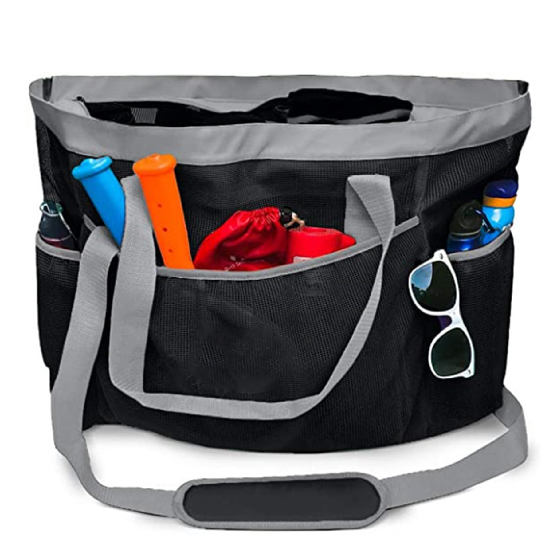nylon Mesh Beach crossbody Bag with Zipper 9