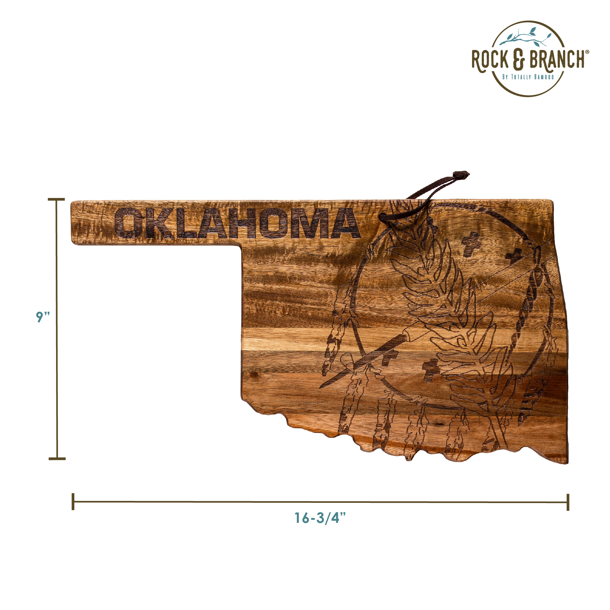 Rock & Branch® Origins Series Oklahoma State Shaped Cutting and Serving Board 7