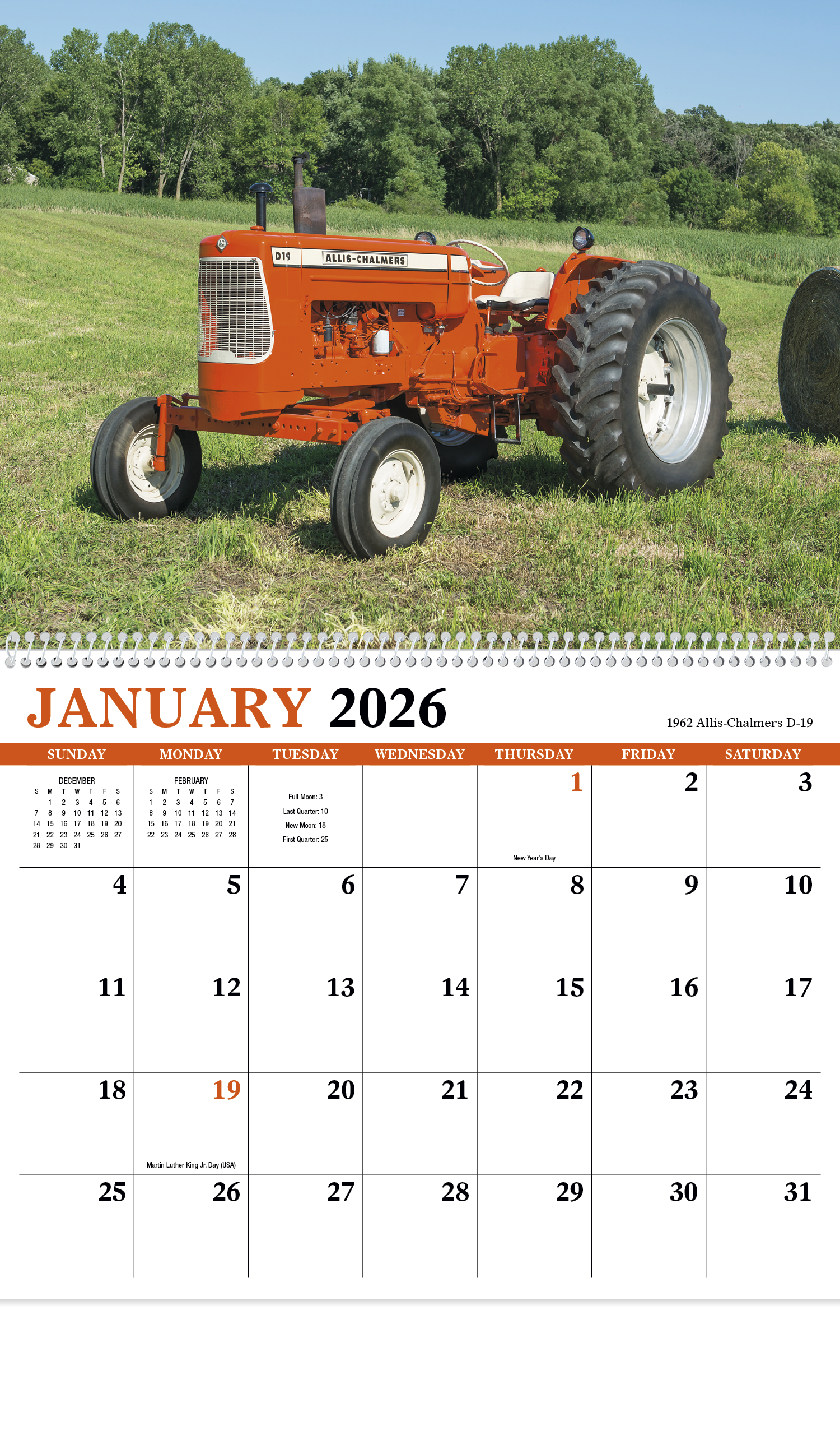 HotLine® Products Vintage Tractors Appointment Calendar - Spiral 9