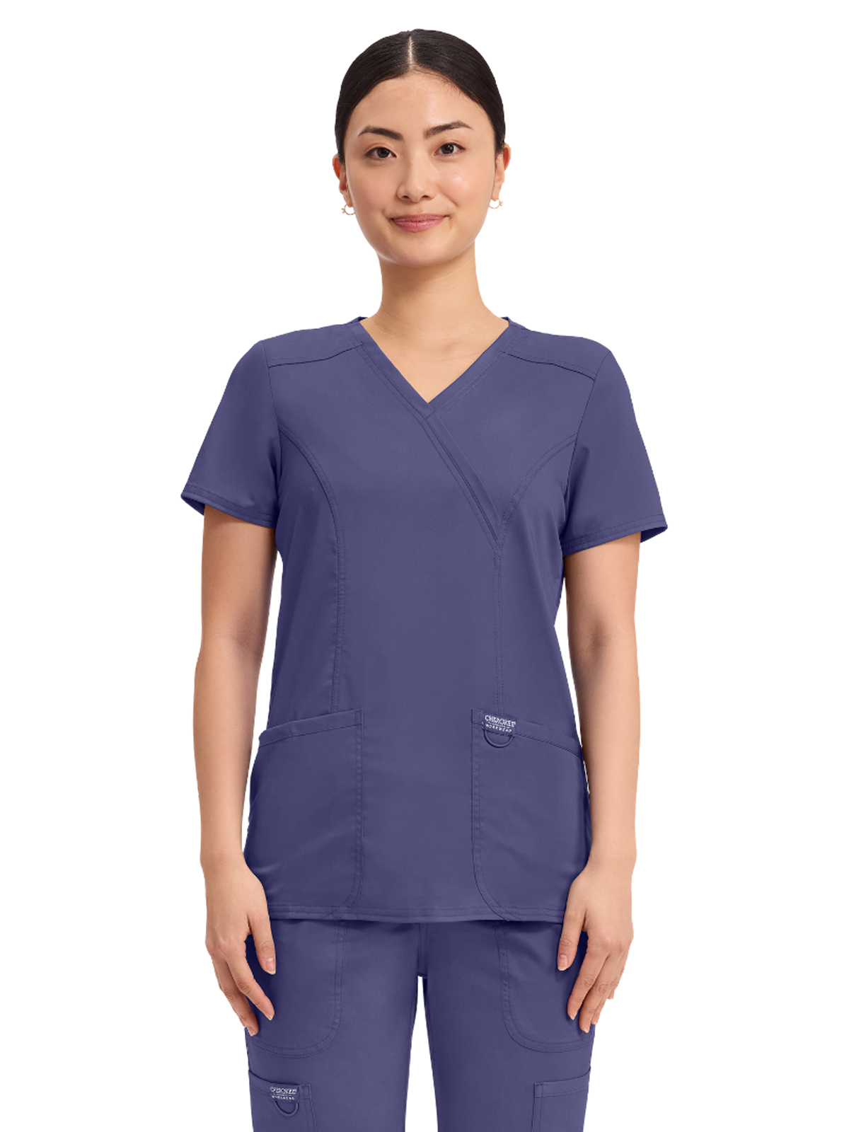 Cherokee - Workwear Revolution - Women's 2-Pocket Mock Wrap Top 5