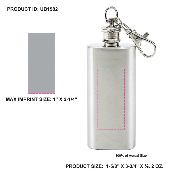 Jims Premium Keychain Flask Stainless Steel 2Oz 5