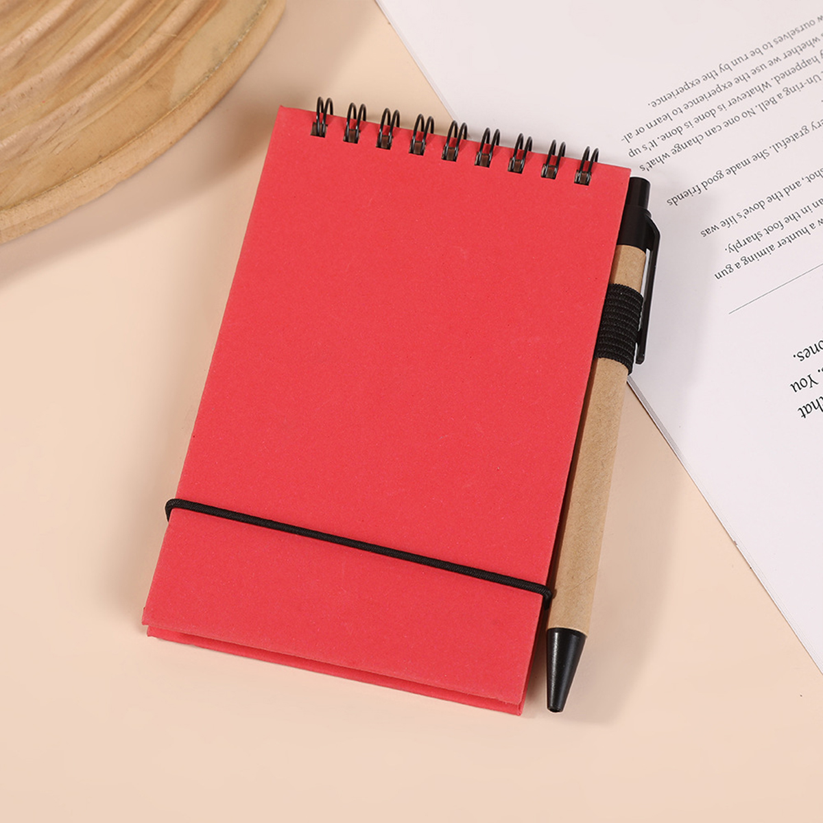 Solid Color Environmentally Friendly Note Pad With Pen 5