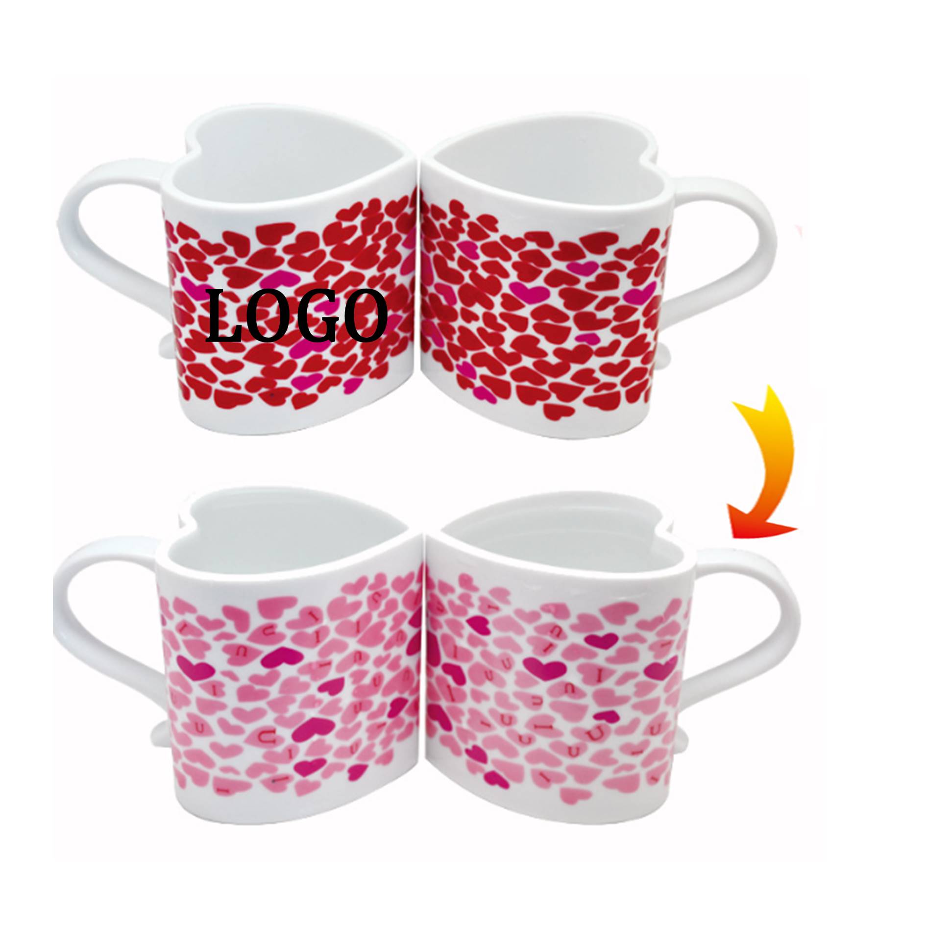 Love Heart Shaped Color Changing Ceramic Mug 2