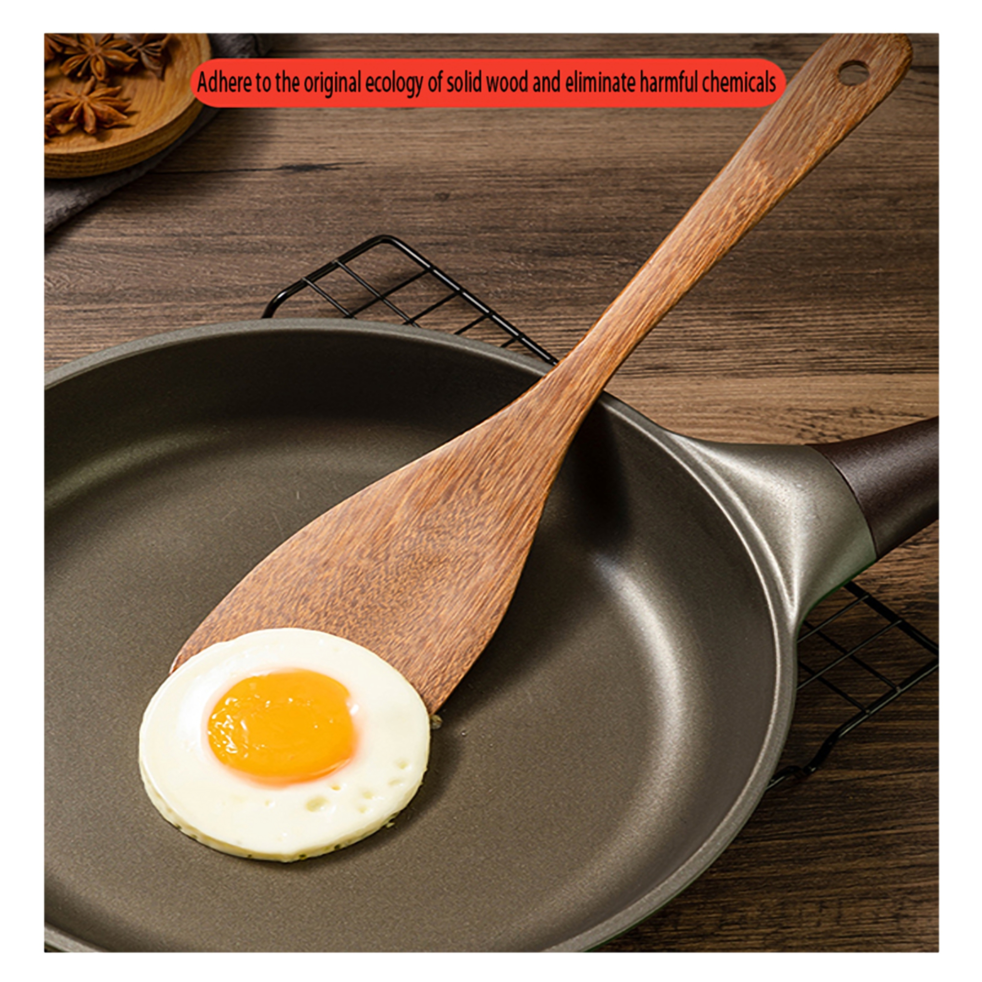 Wooden Curved Cooking Spatula 3