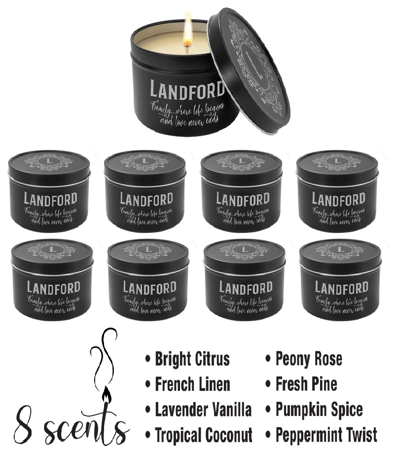 8 oz. Scented Candle in a Black Metal Tin 1