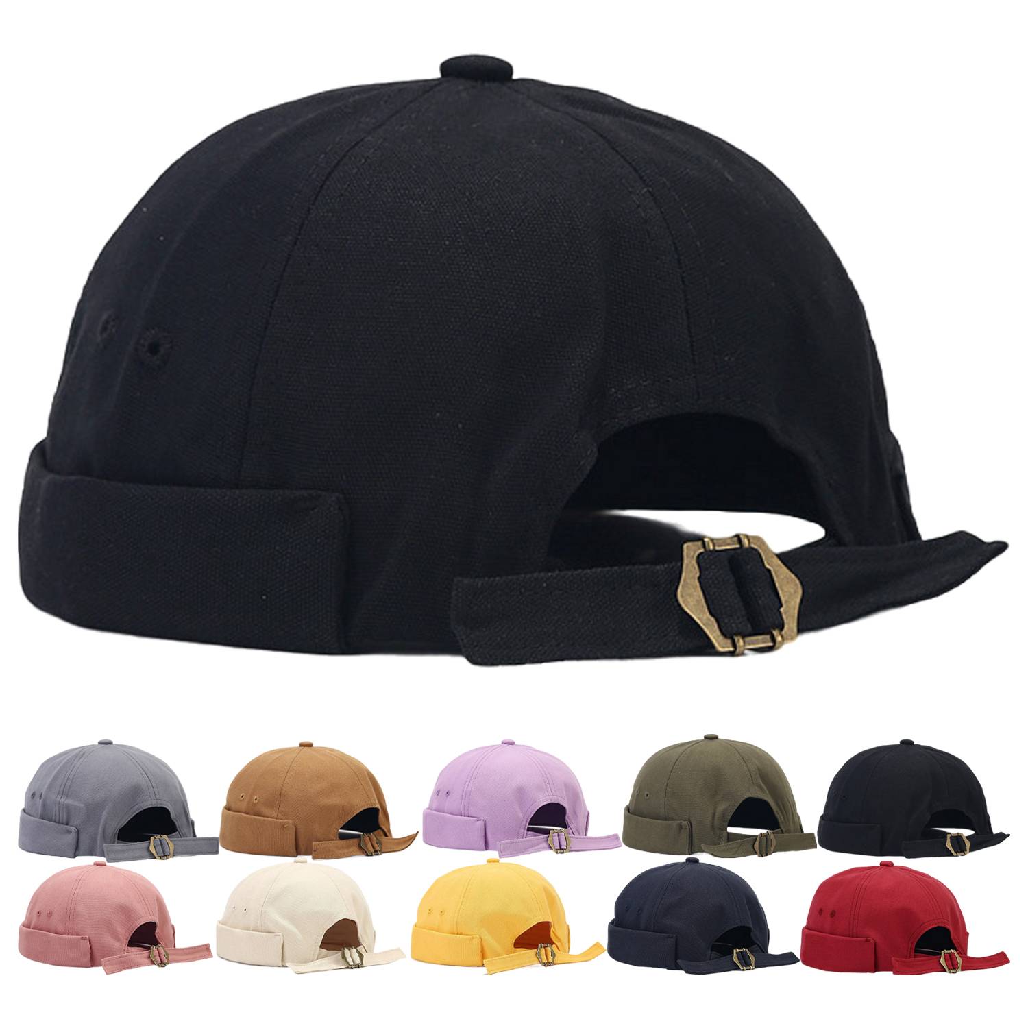 Adjustable Brimless Rolled Cuff Skull Caps 3