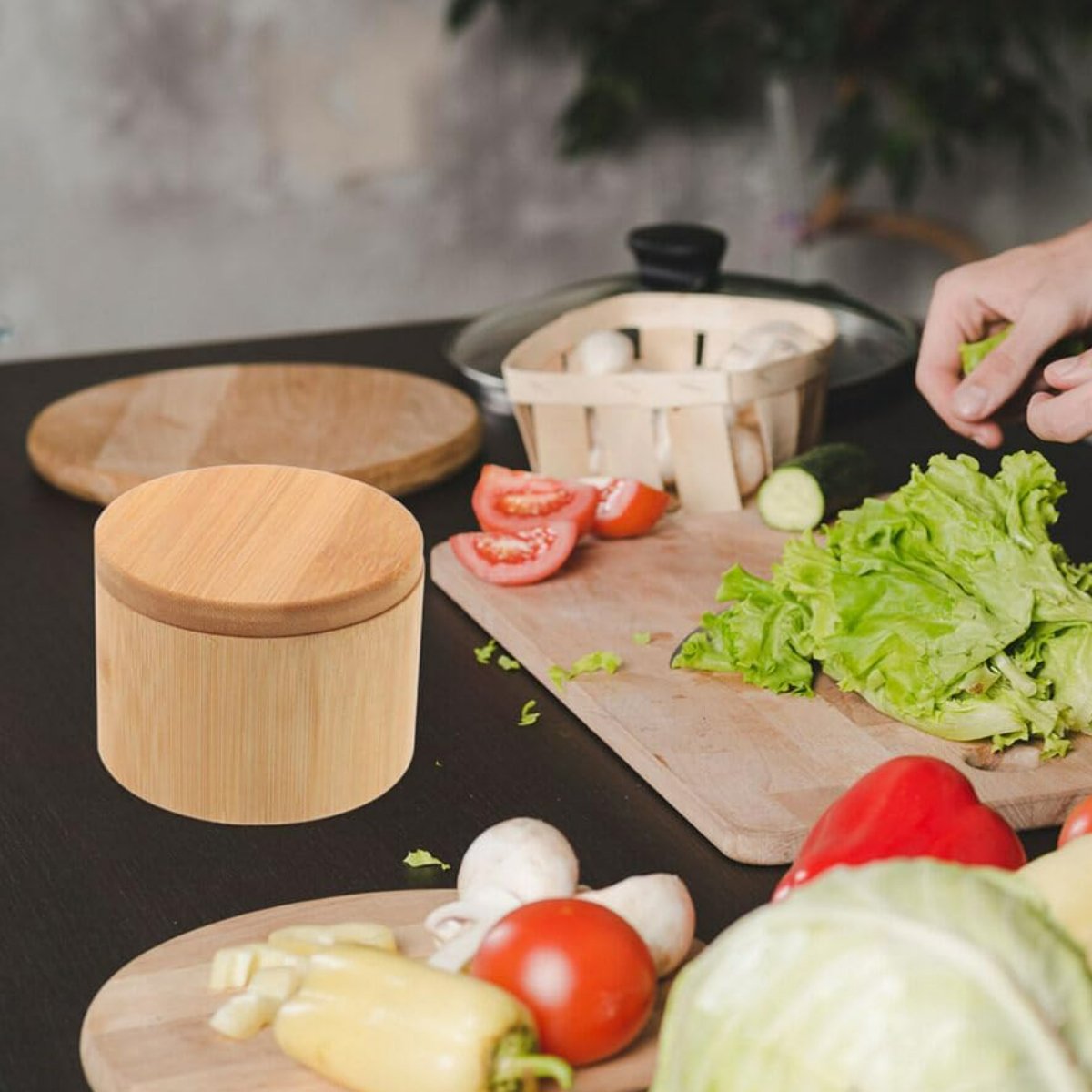 Bamboo Storage Box with Lid for Spices & Essentials 9