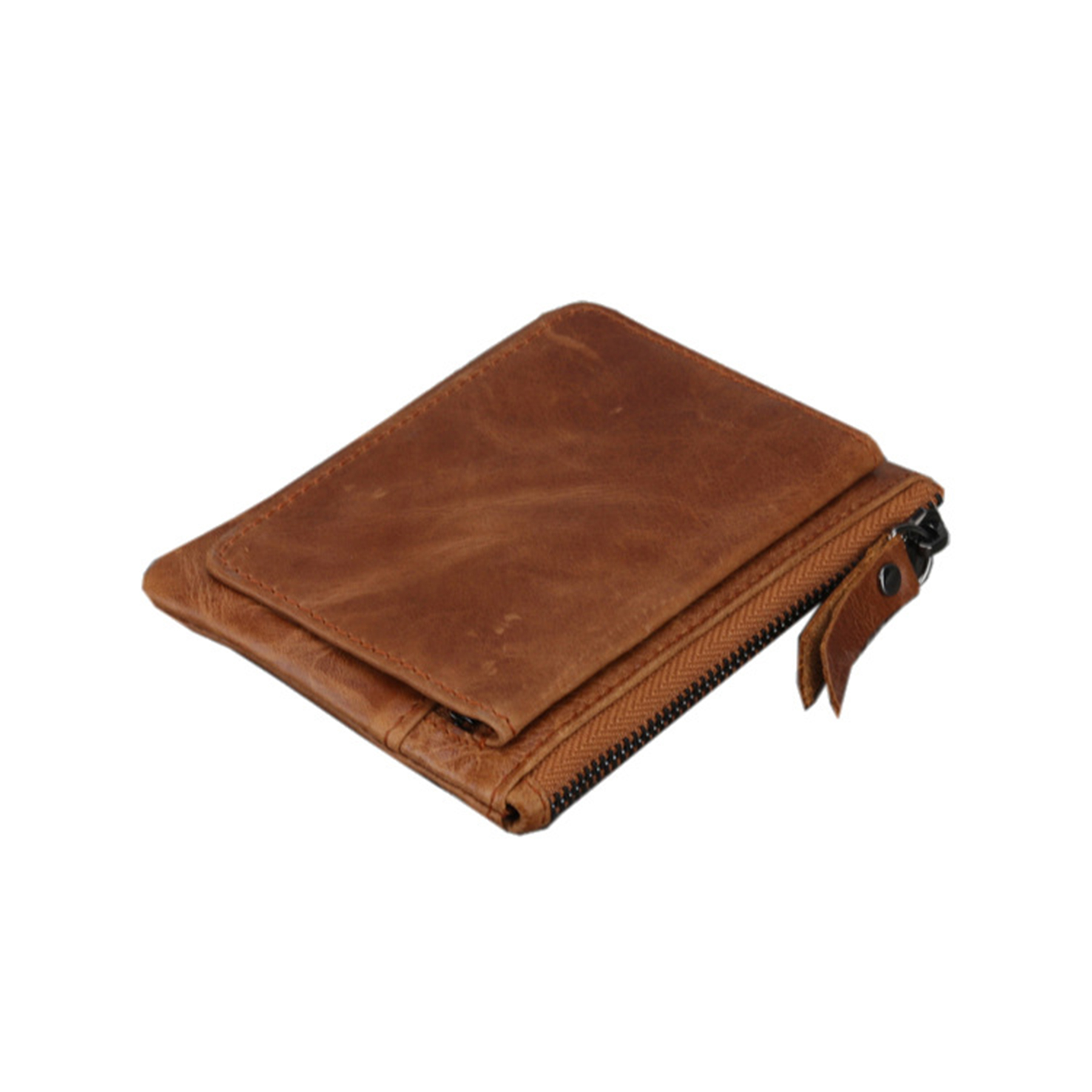 Leather 2-Zipper Coin Purse Wallet 6