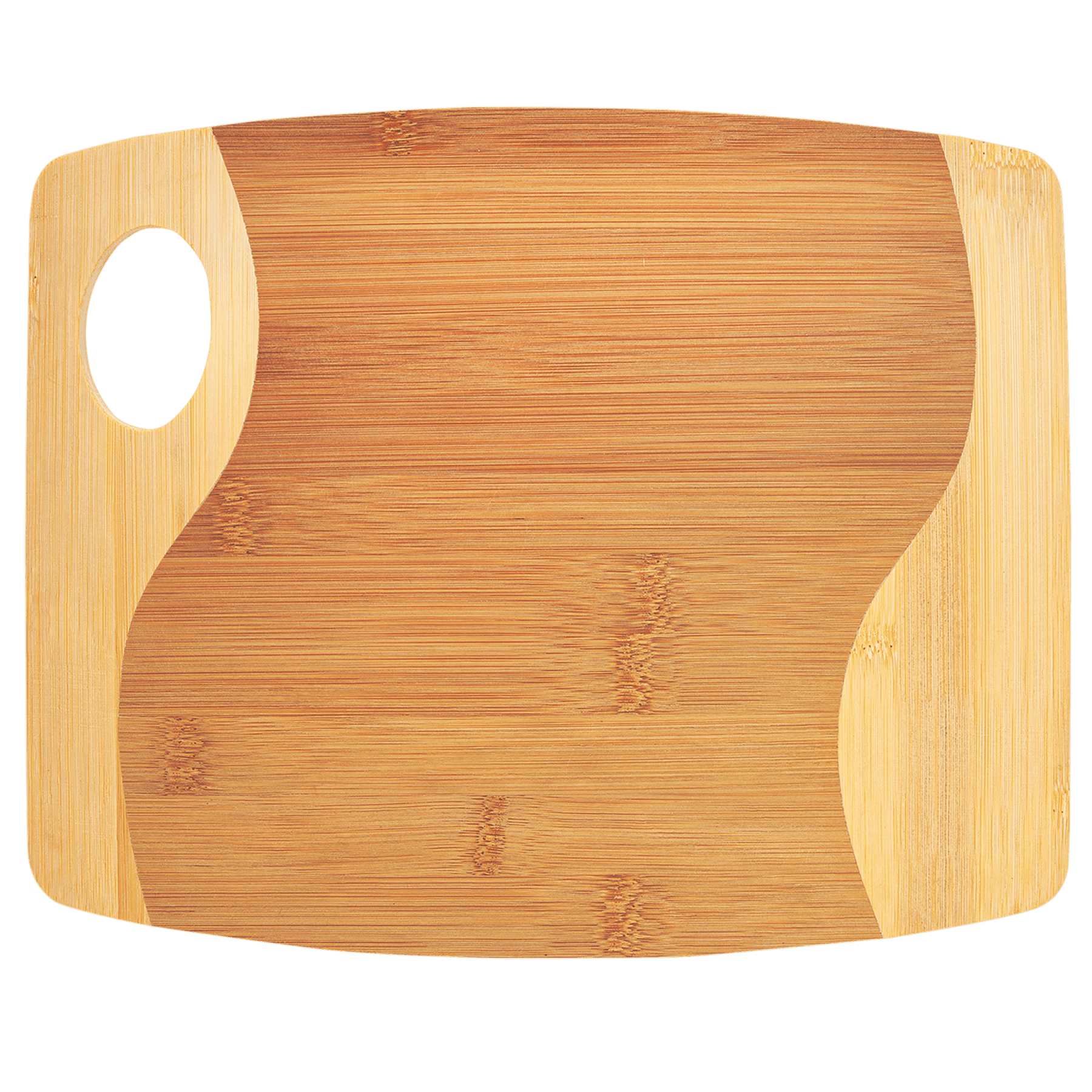 Bamboo Two Tone Cutting Board With Handle 2