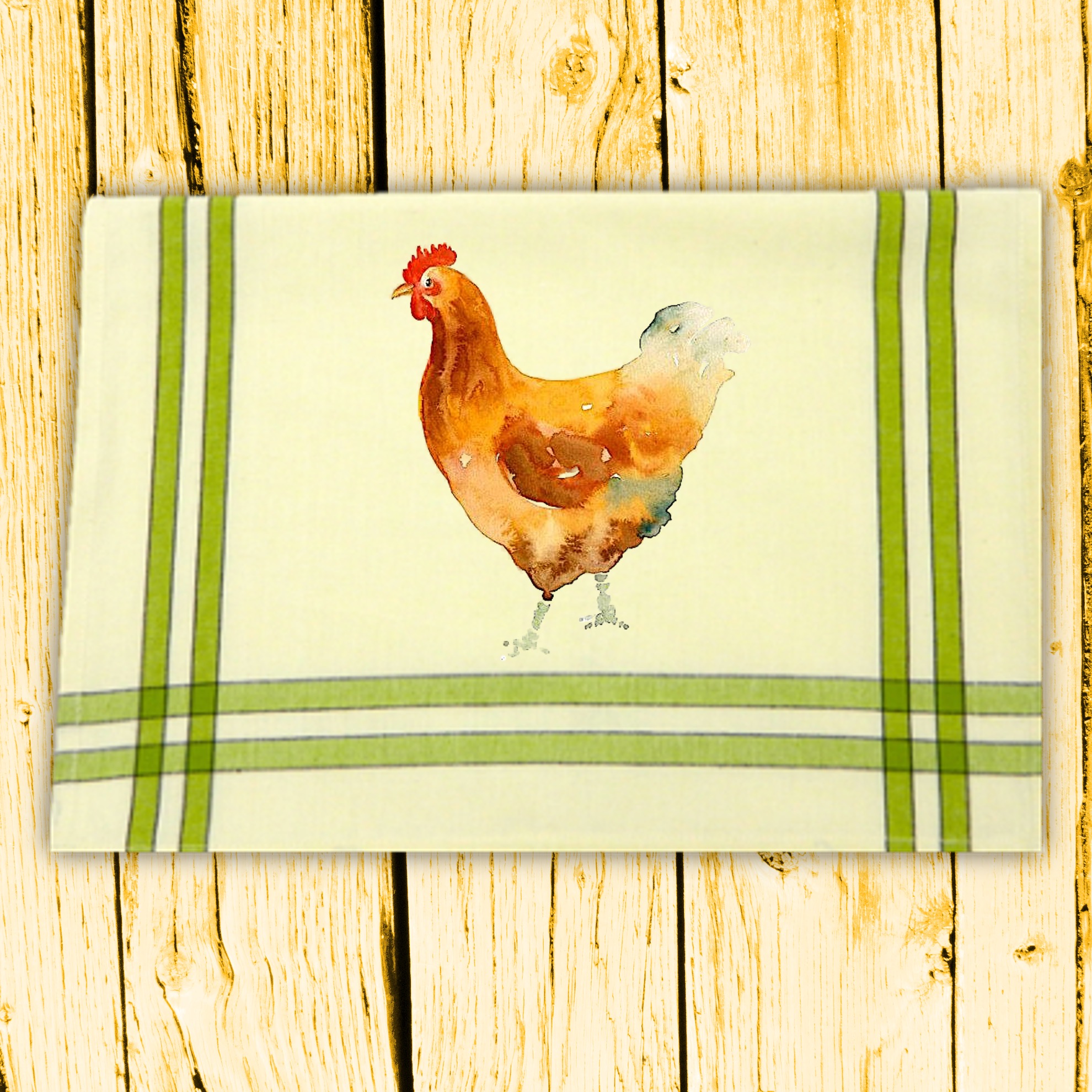 Lime/Black Double Stripe Kitchen Towel - 20"x28" 13