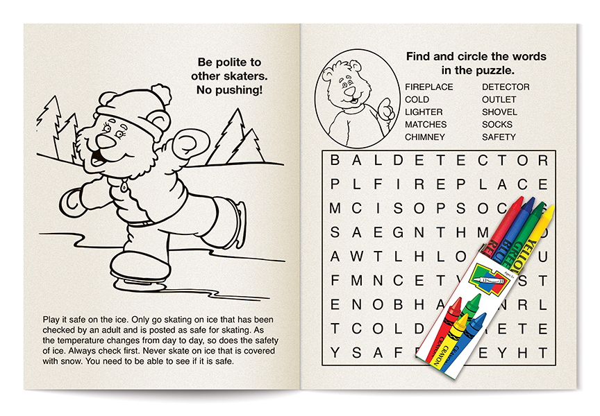 COLORING SET - Make Winter and Holidays Safe Coloring Book Fun Pack 2