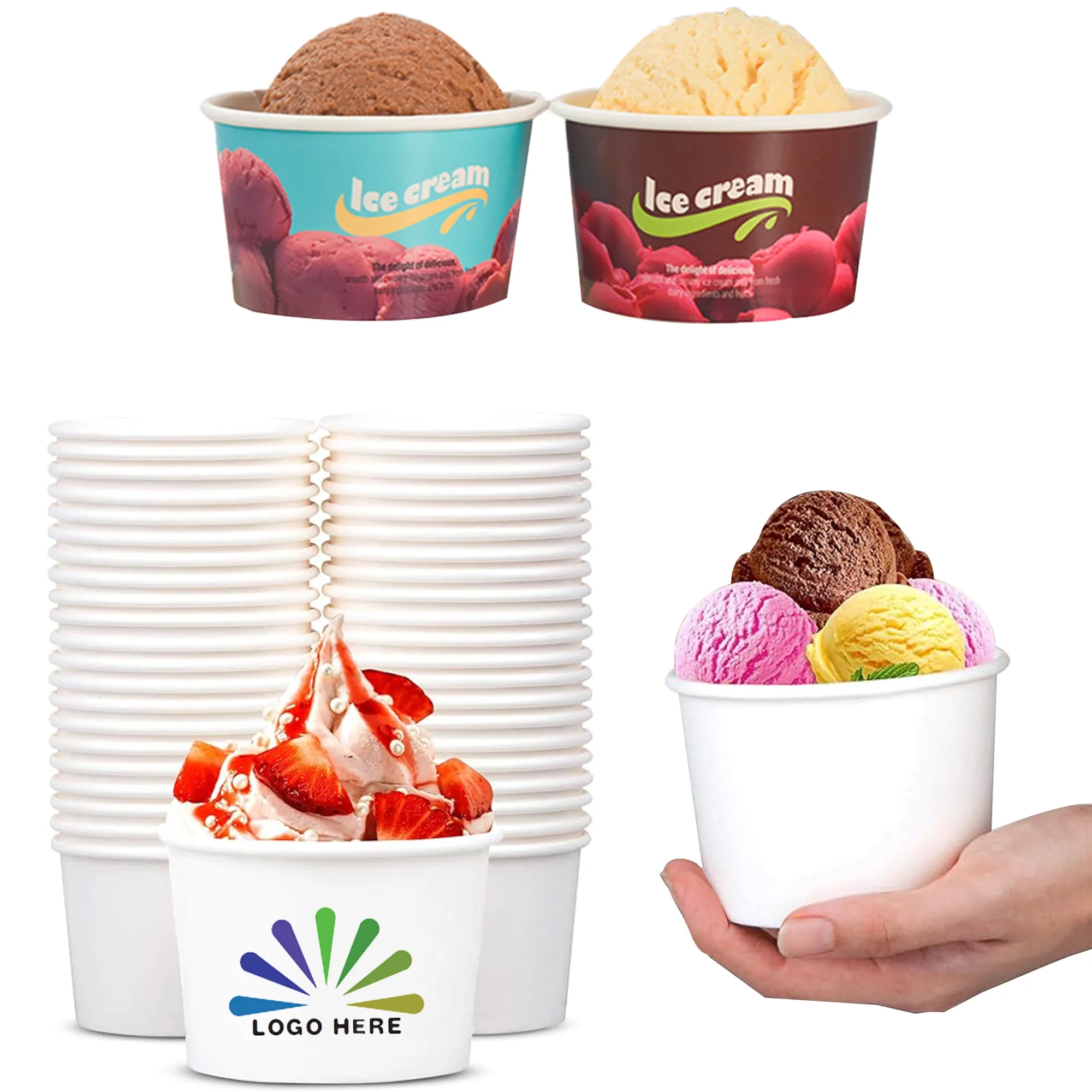 Various Sizes Customizabl Disposable Ice Cream Dessert Cup 1