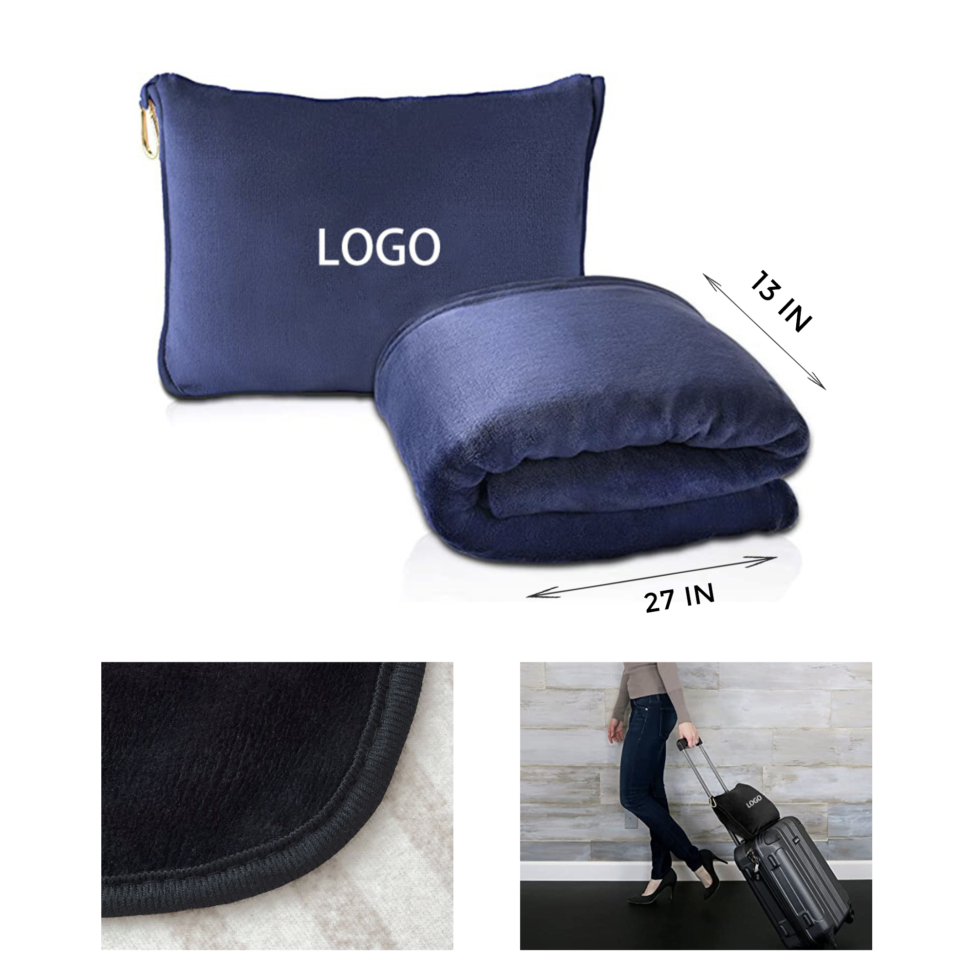 MOQ 10 PCS Versatile Flannel Collapsible Storage Blanket 1