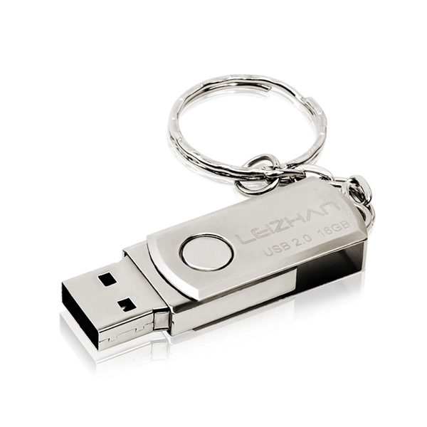 Metal Swivel USB Flash Disk with Keyring 3