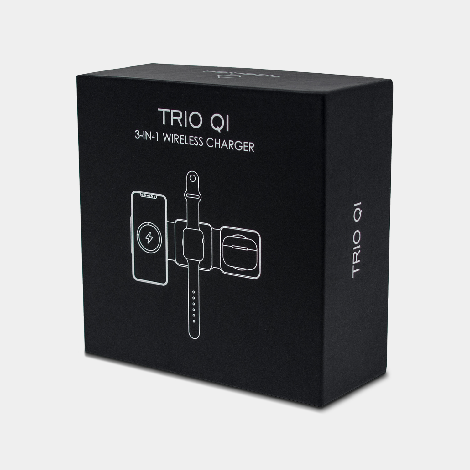 Trio Qi - Compact 3-in-1 Travel Charger - Black 3