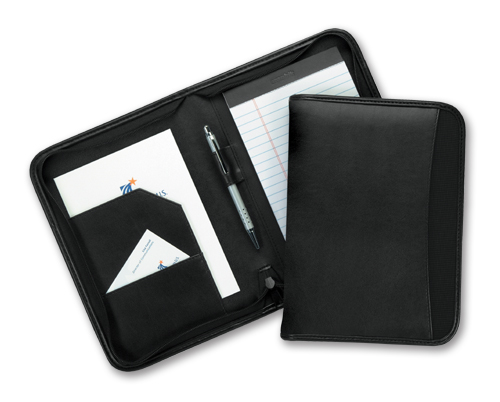 19220 - 9.5 x 7 Blk MetroTek Junior Zippered Pad Folder 1