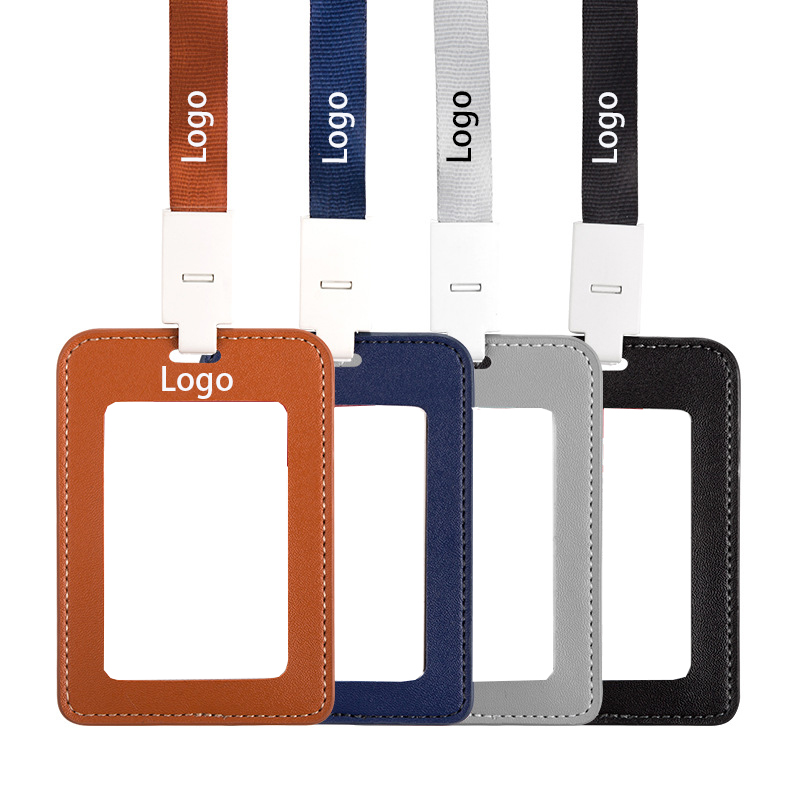 Leather ID Badge Holder with Lanyard 6