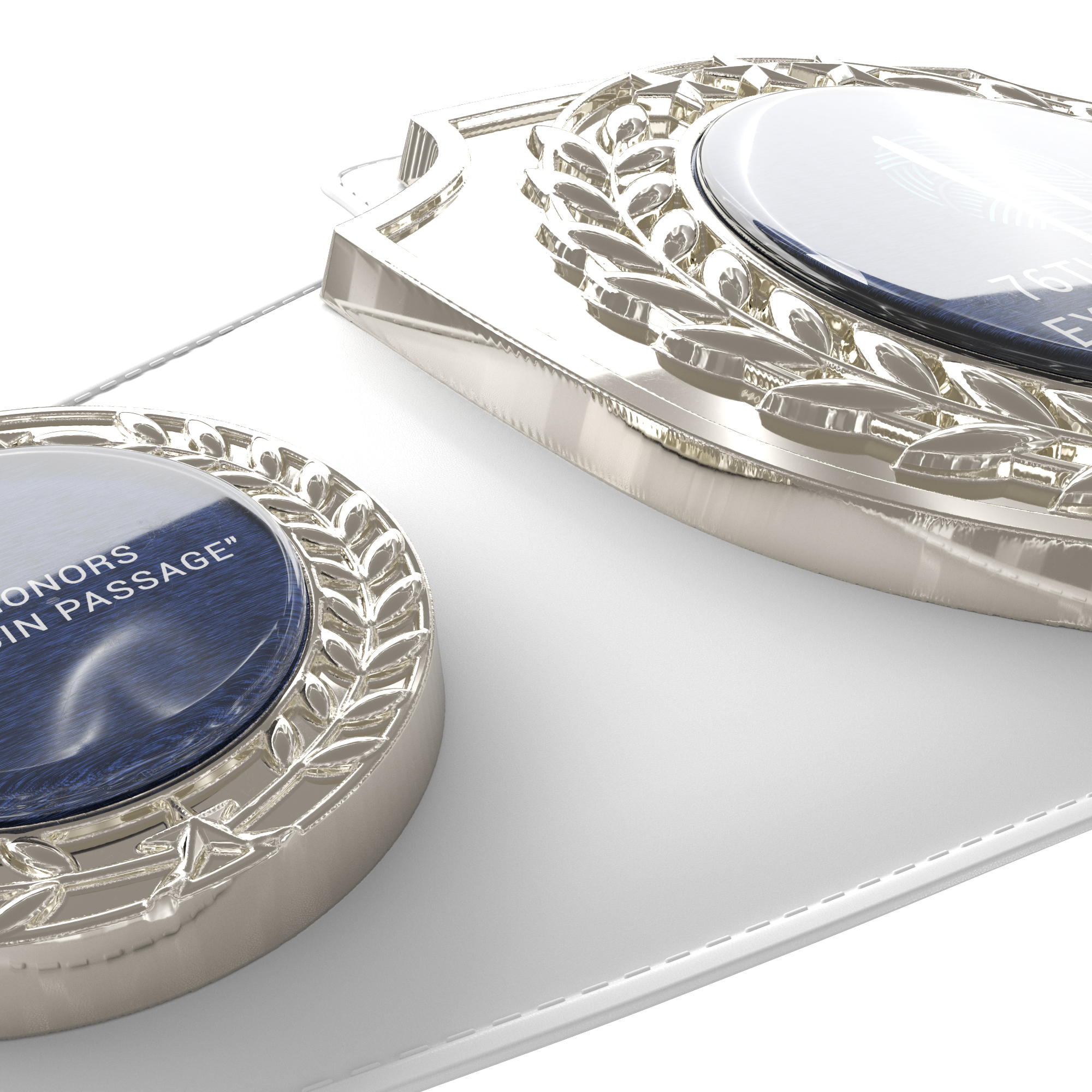 Express Vibraprint® Bright Silver Champion Award Shield Belt 11