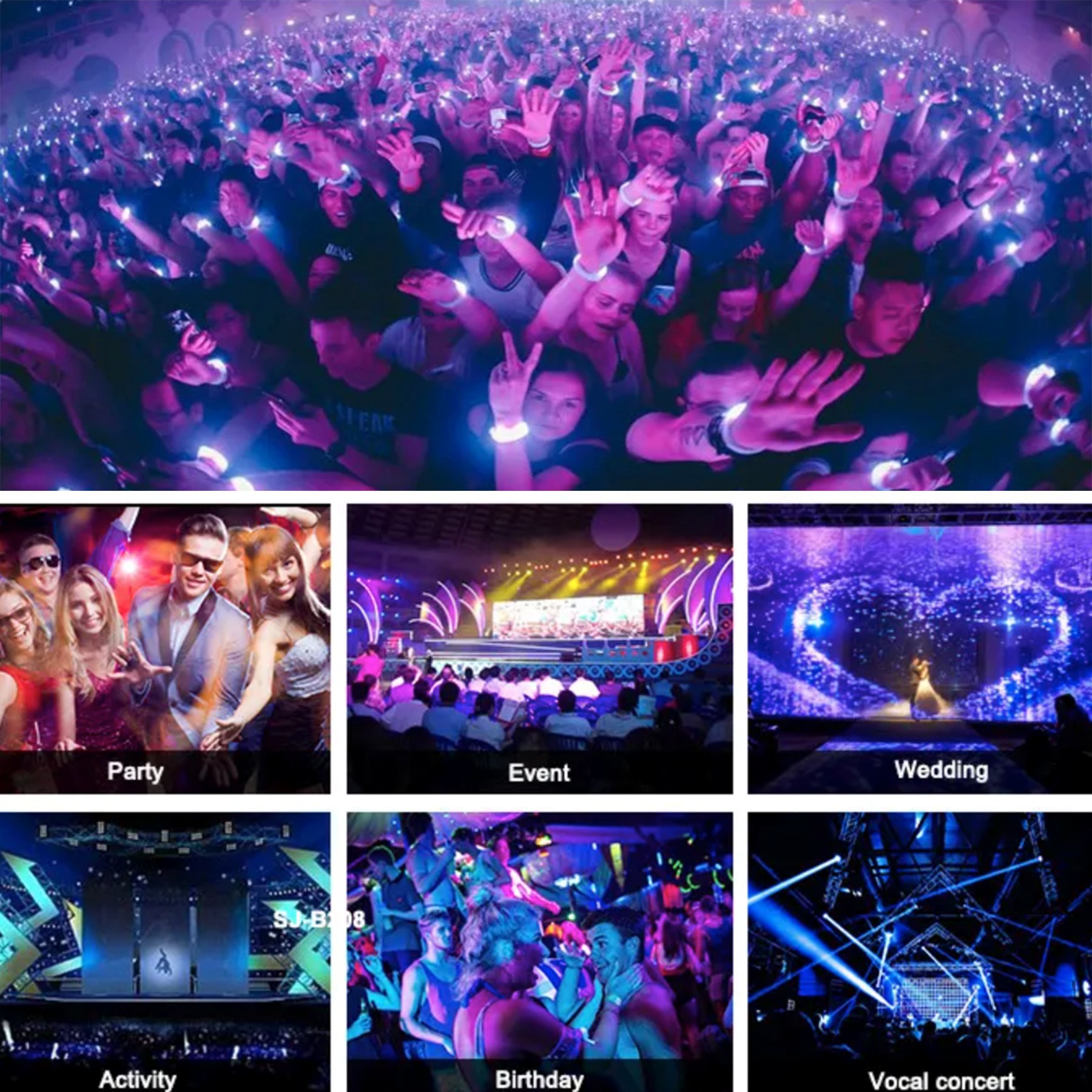 3 Led Lights Remote Controlled Sound Flashing Wristband 2