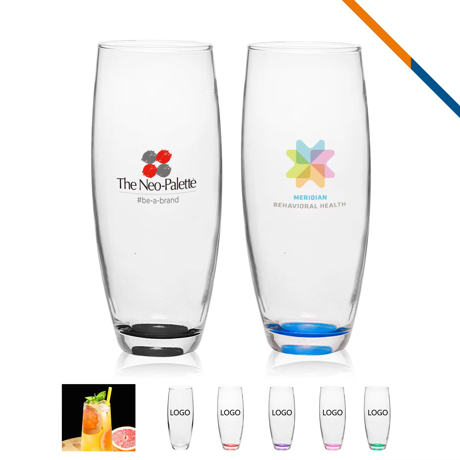 Nessa Stemless Champagne Flutes - 9 OZ. 11