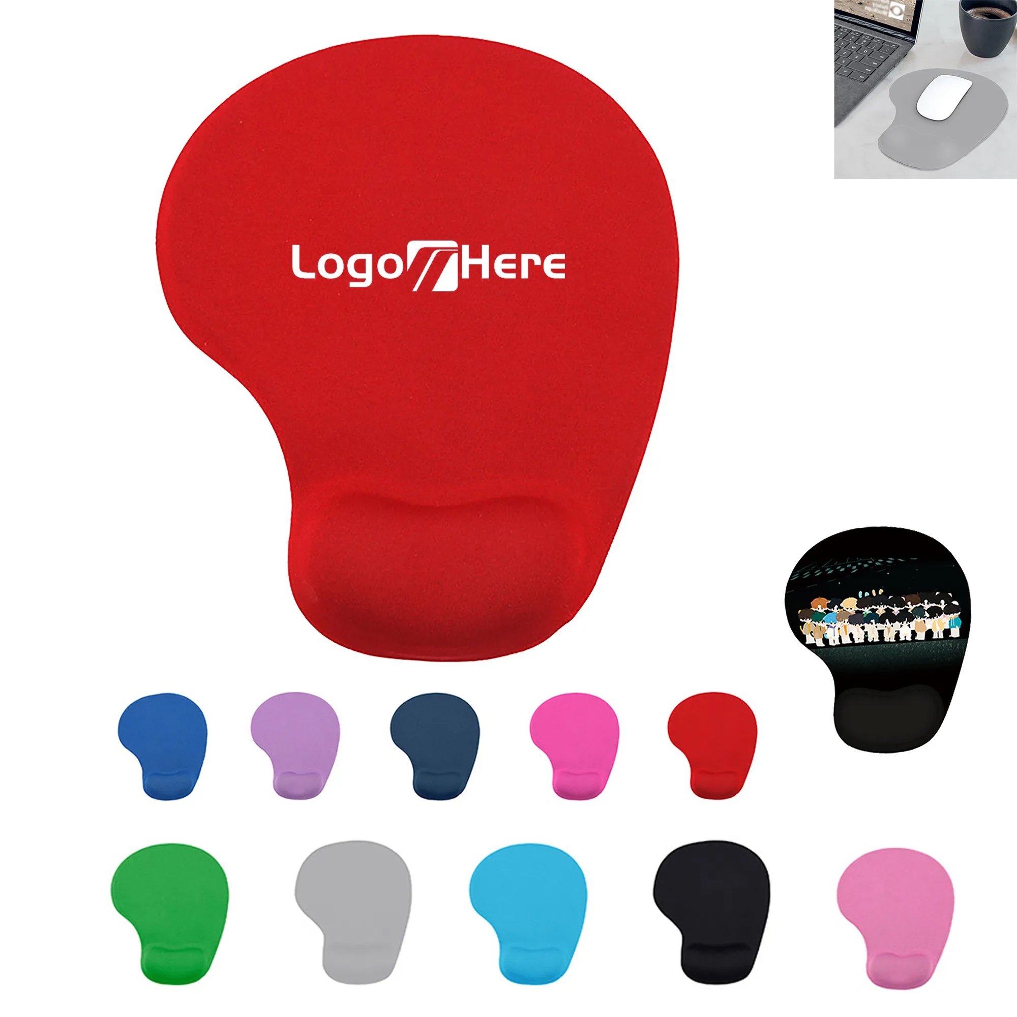 Full Color Wrist Rest Silicone Mouse Pad 15