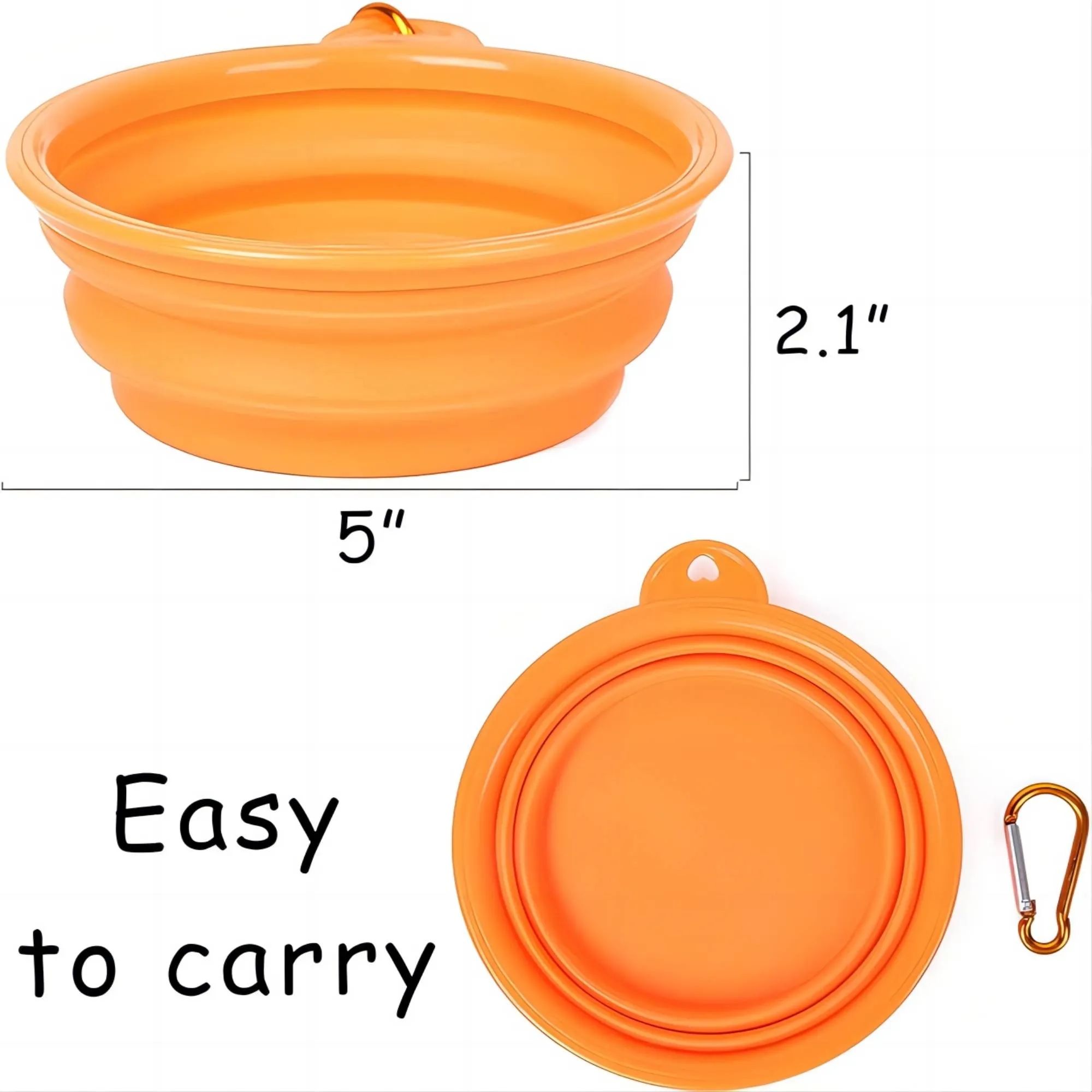 Collapsible Pet Dog Bowl With Carabiner 3