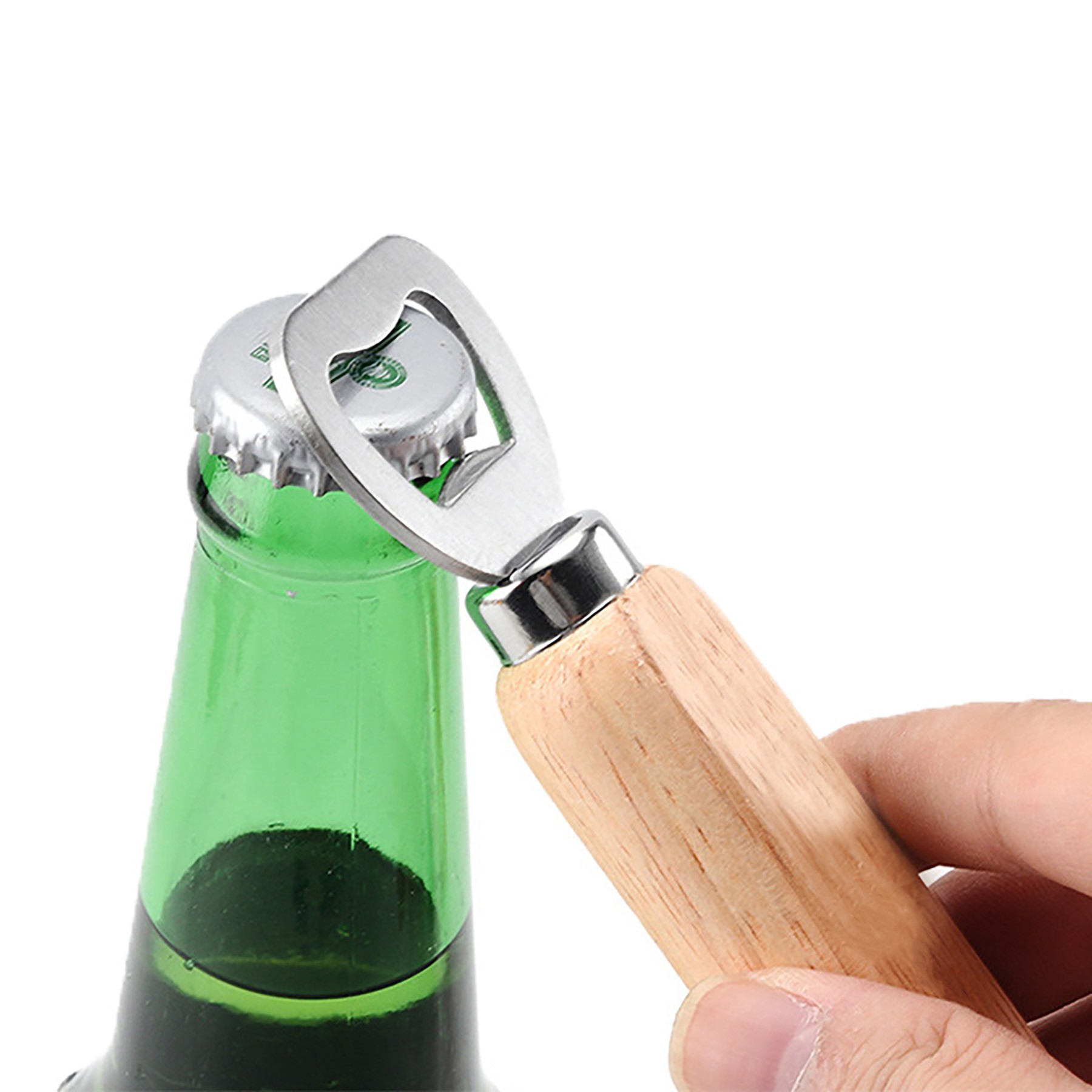 Natural Wood Stainless Steel Bottle Opener 4