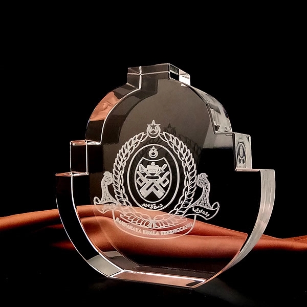 Clear Crystal Leaf Shaped Trophy 5