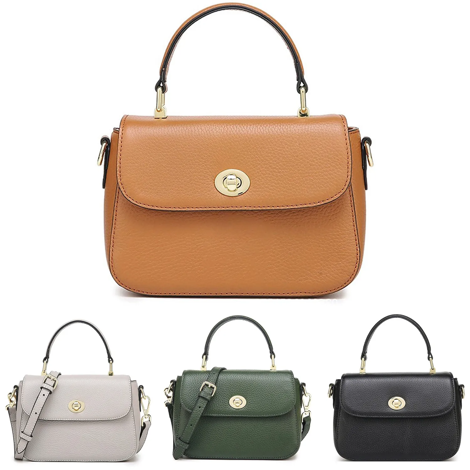 Women's Leather Top Handle Crossbody Purse 6