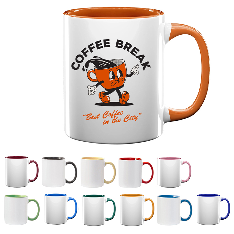 11oz Full Color Colored Handle Mug 32