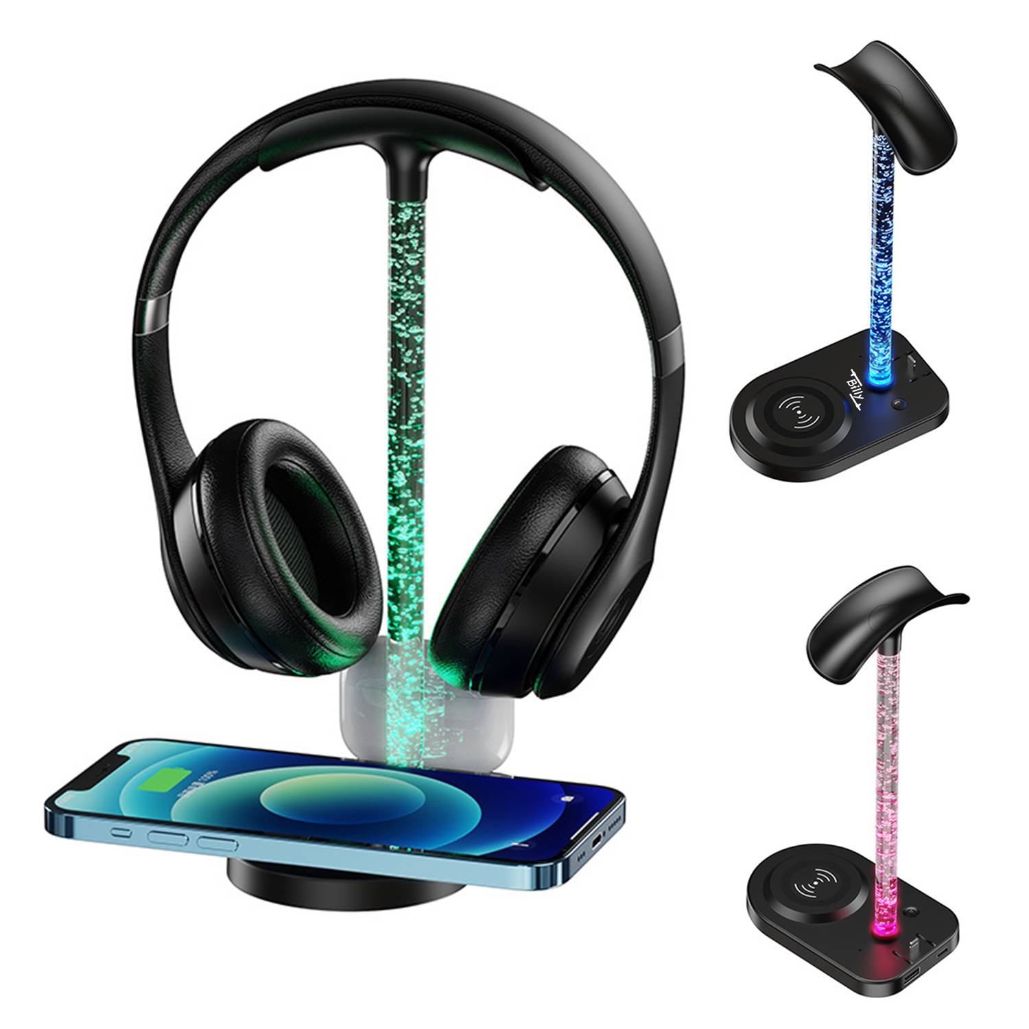 RGB 15W Fast Wireless Charging Headphone Stand