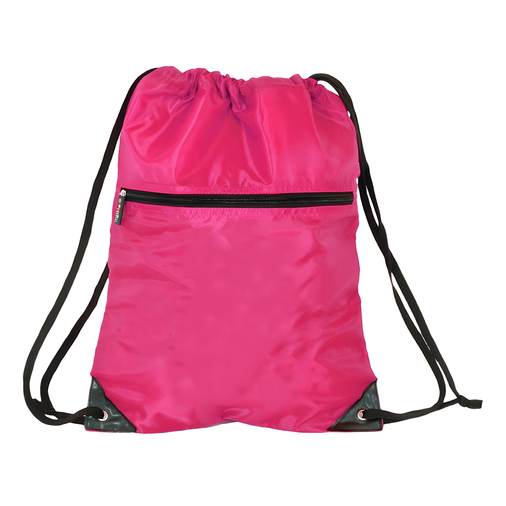 Athletic Drawstring Backpack W/ Front Zipper 1