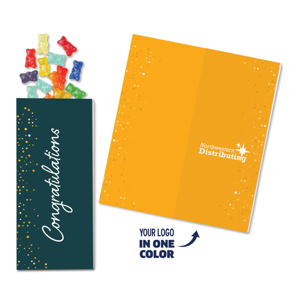 One Color Foil-Stamped Stock Congratulations Sweeter Cards with Albanese Gummi Bears